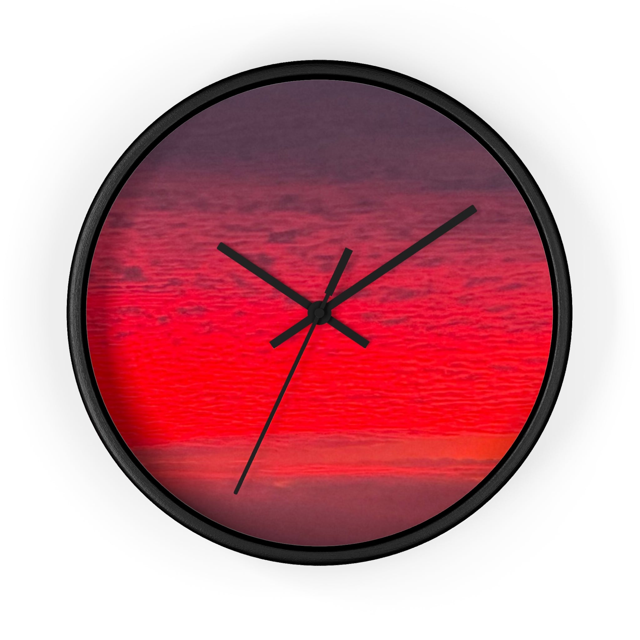 Vibrant Sunset Wall Clock — Modern Gradient Sunset Decor