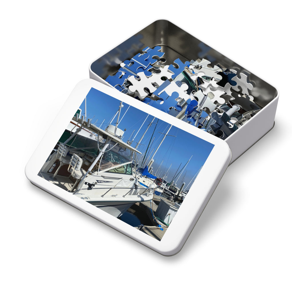 Boat Marina Jigsaw Puzzle — with Tin Gift Box