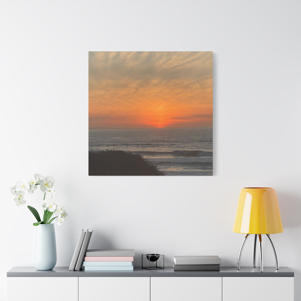 Sunset Ocean Canvas Wall Art — Matte Stretched 1.25"