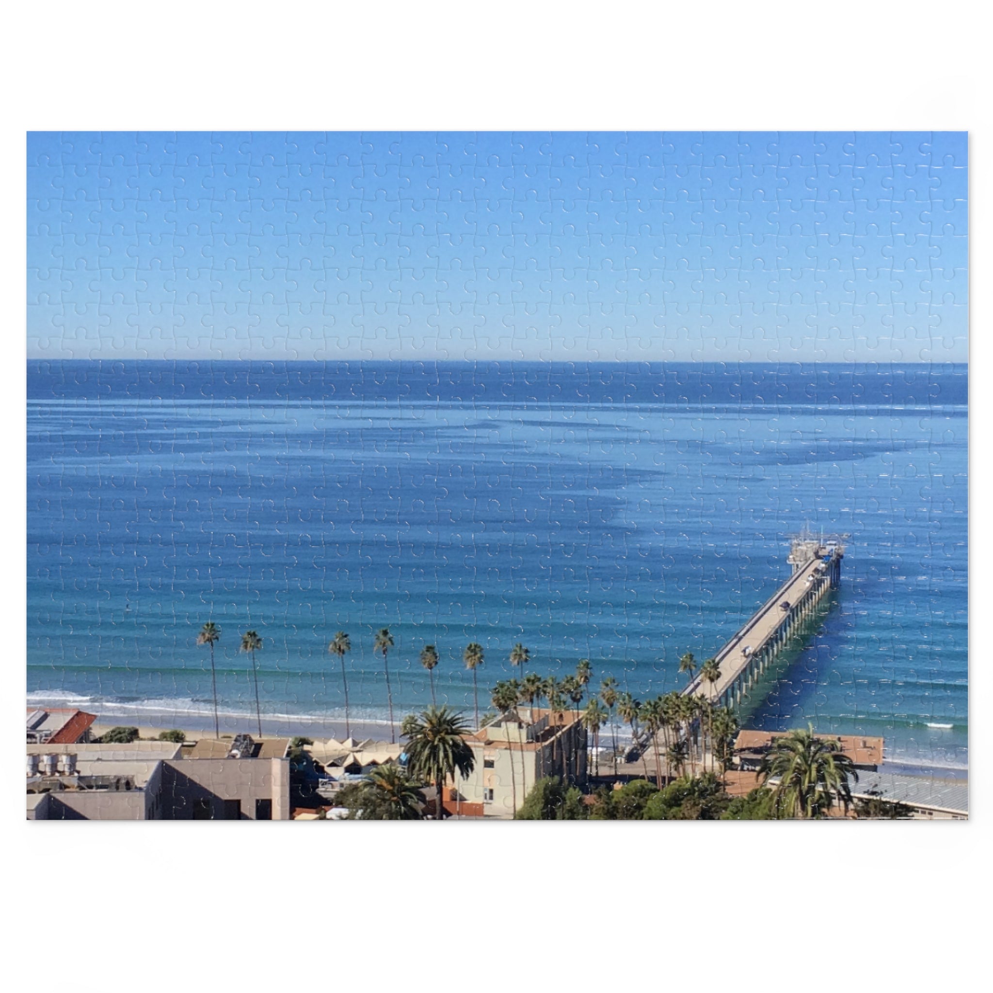 Coastal Pier Jigsaw Puzzle (with Tin) — Scenic Ocean View Puzzle Gift