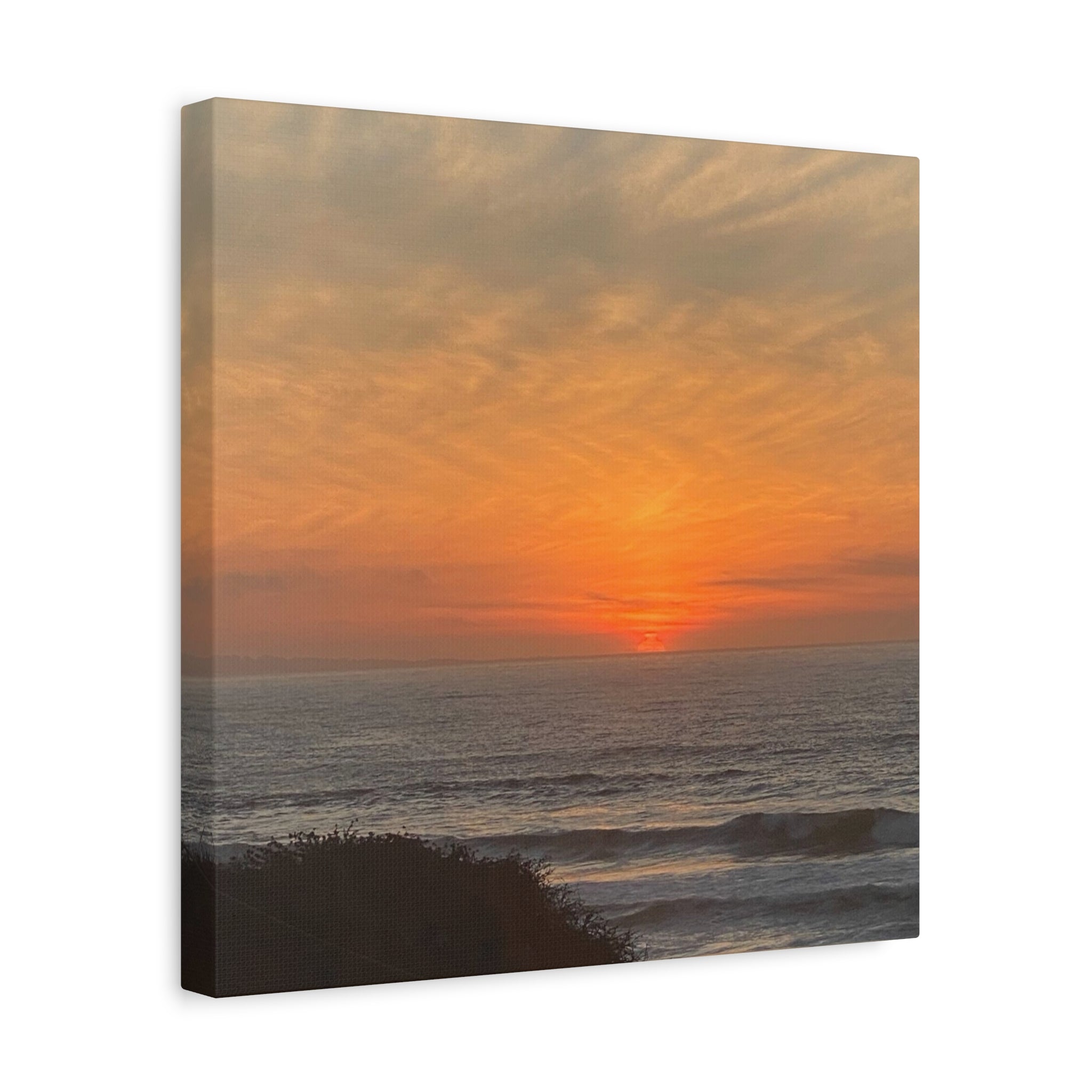 Sunset Ocean Canvas Wall Art — Matte Stretched 1.25"