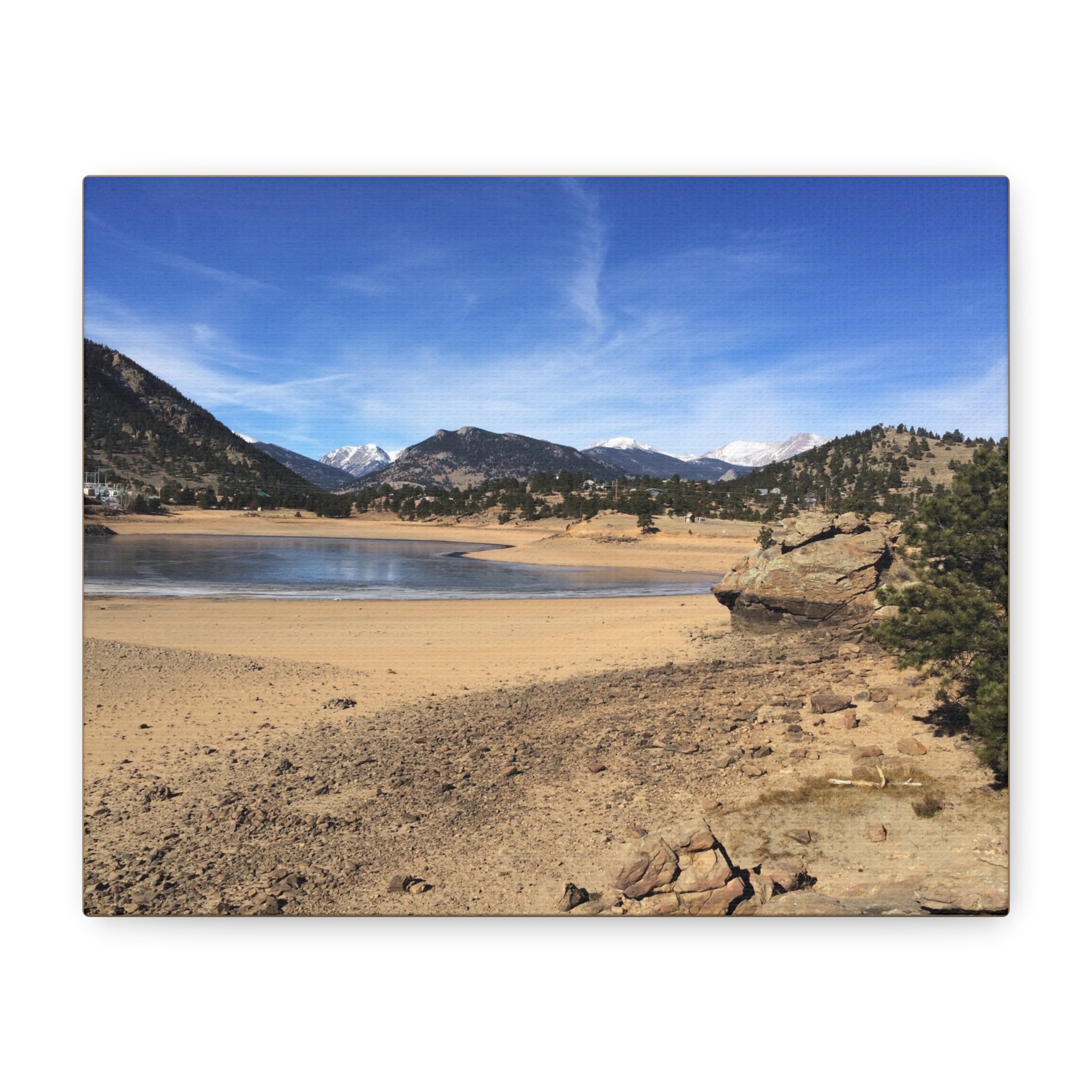 Mountain Lake Landscape Canvas Print — Matte Stretched Wall Art