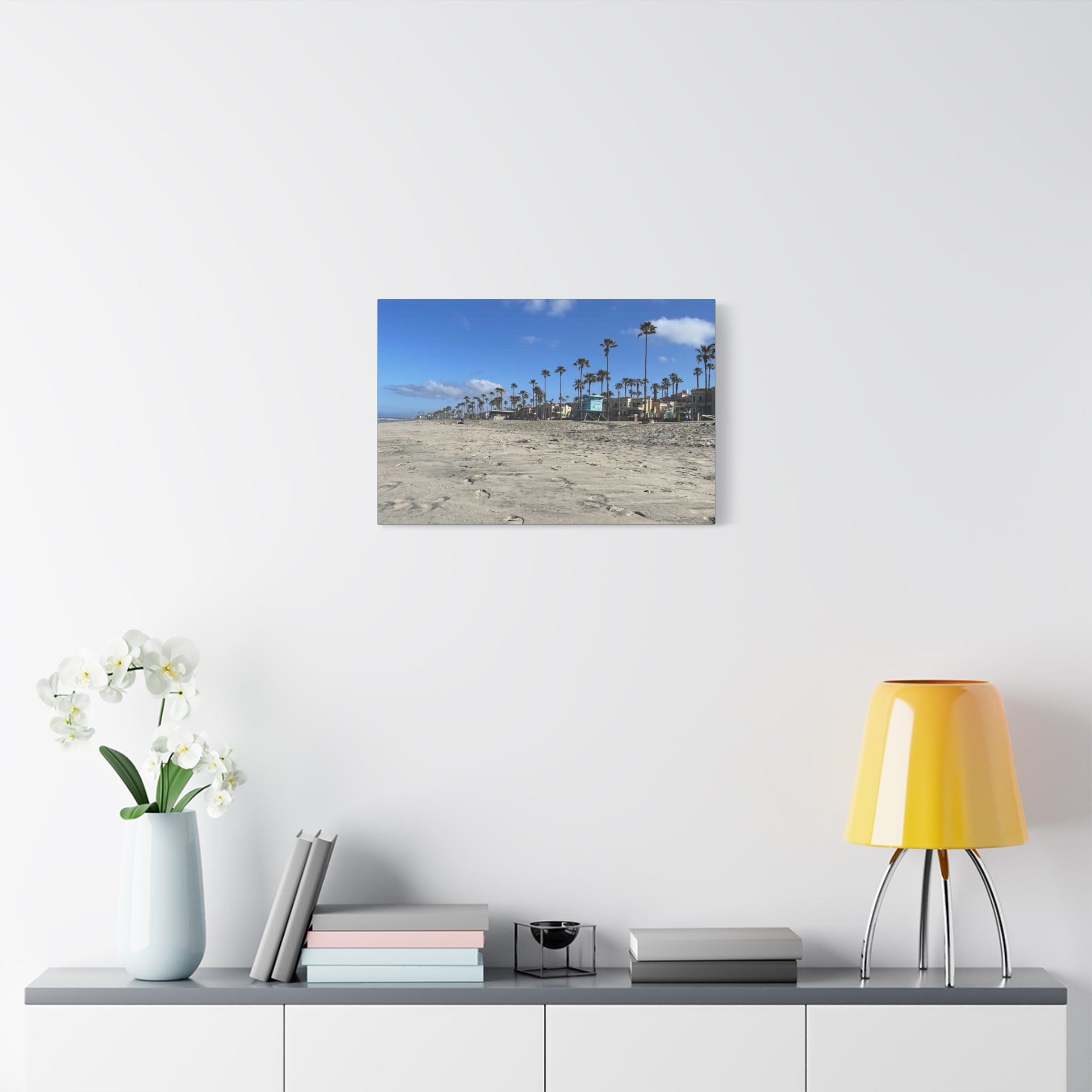 Coastal Palm Beach Canvas Print — Stretched Matte Wall Art