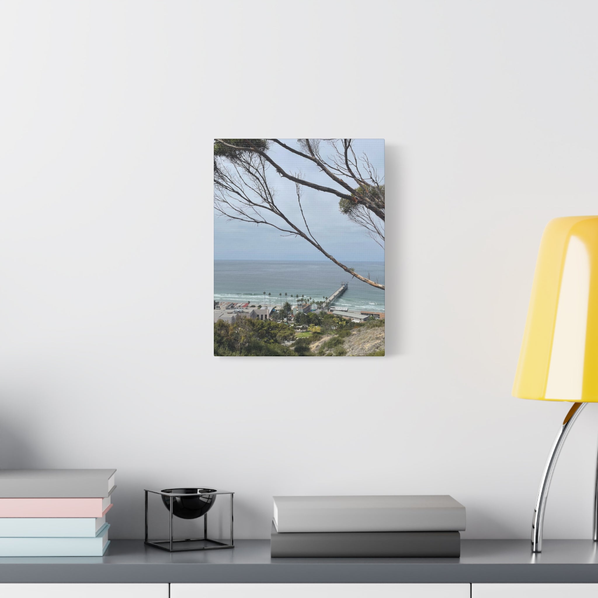 Coastal Pier Matte Canvas Print — Ocean View Wall Art