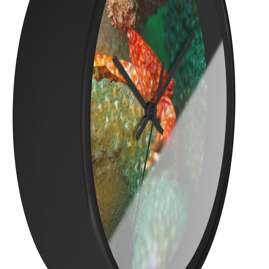 Coral Reef Crab Wall Clock — Vibrant Underwater Ocean Decor
