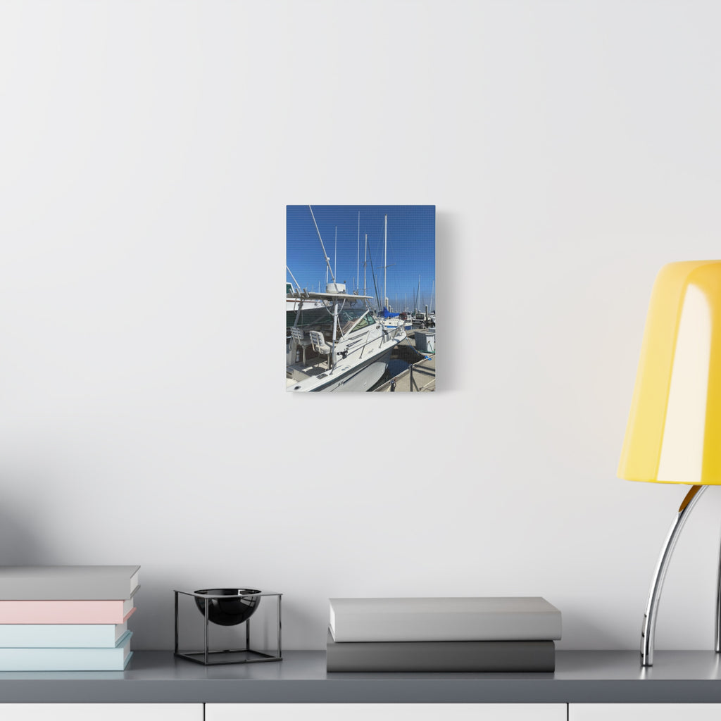 Marina Yacht Canvas Print – Stretched Matte Harbor Wall Art