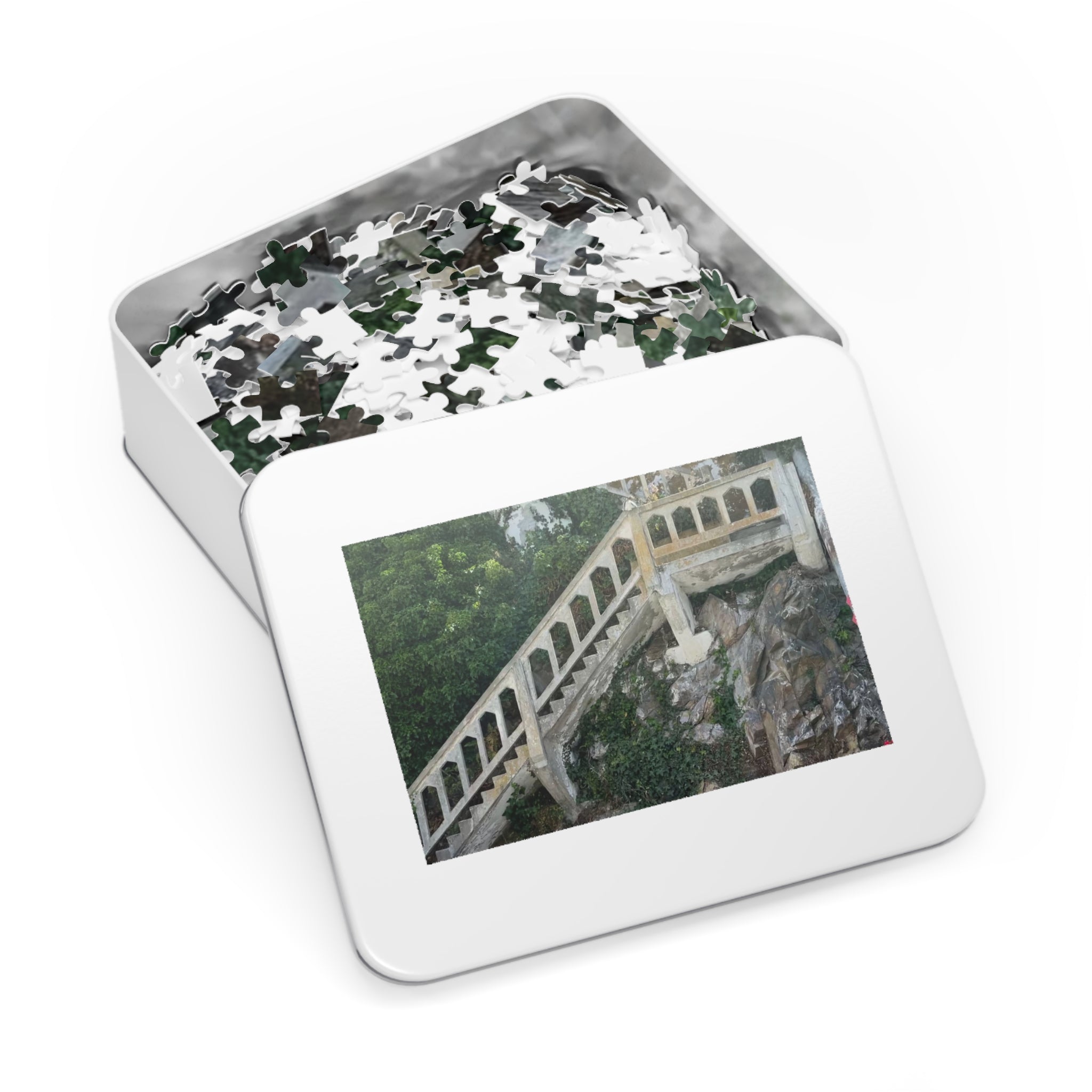 Scenic Stairway Jigsaw Puzzle with Tin — Travel Landscape Puzzle