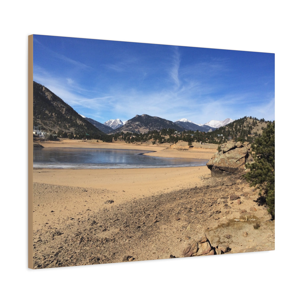 Mountain Lake Landscape Canvas Print — Matte Stretched Wall Art