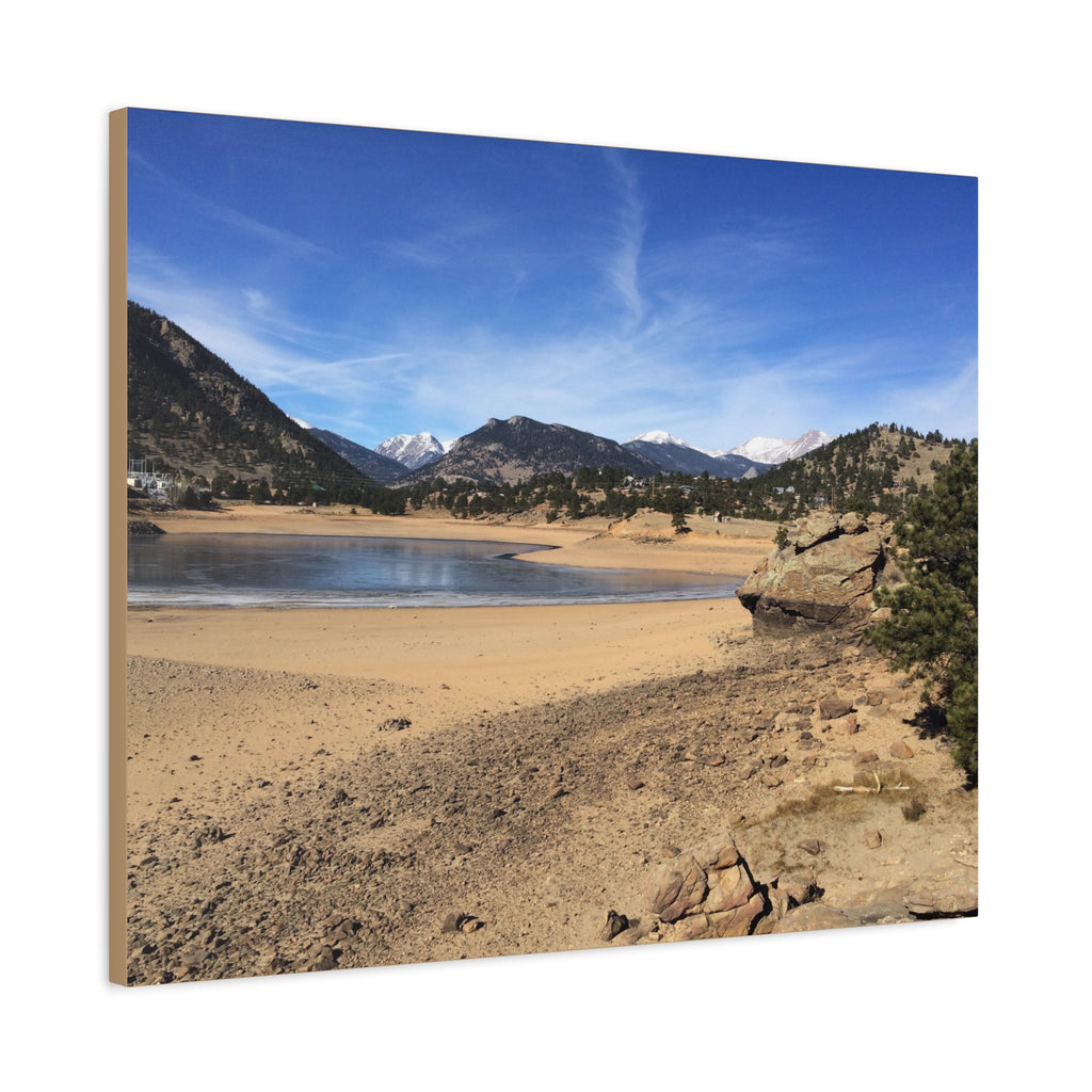 Mountain Lake Landscape Canvas Print — Matte Stretched Wall Art