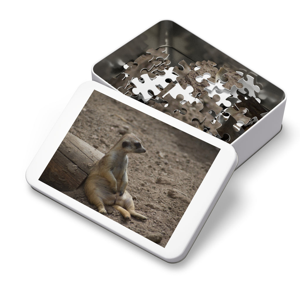 Meerkat Relaxing Jigsaw Puzzle Tin — Wildlife Puzzle Gift