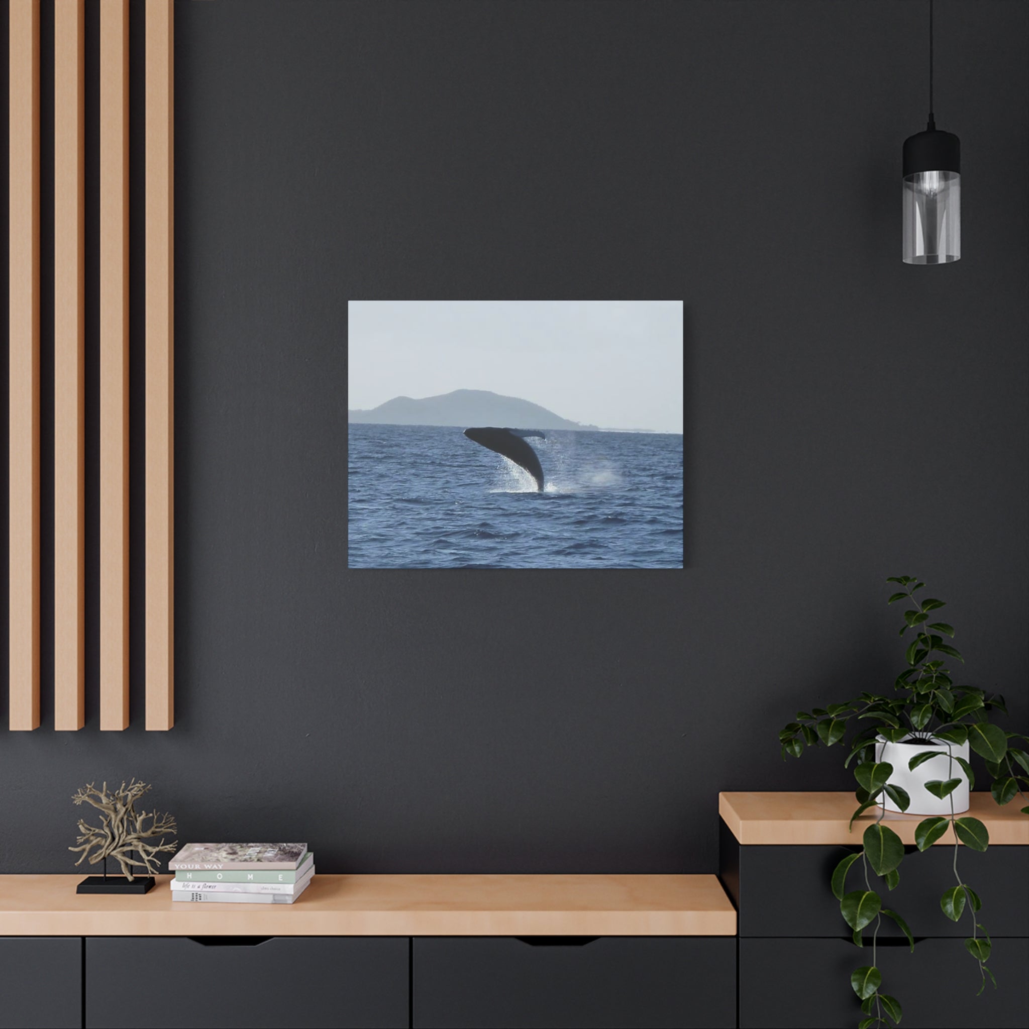 Humpback Whale Breach Matte Canvas Wall Art