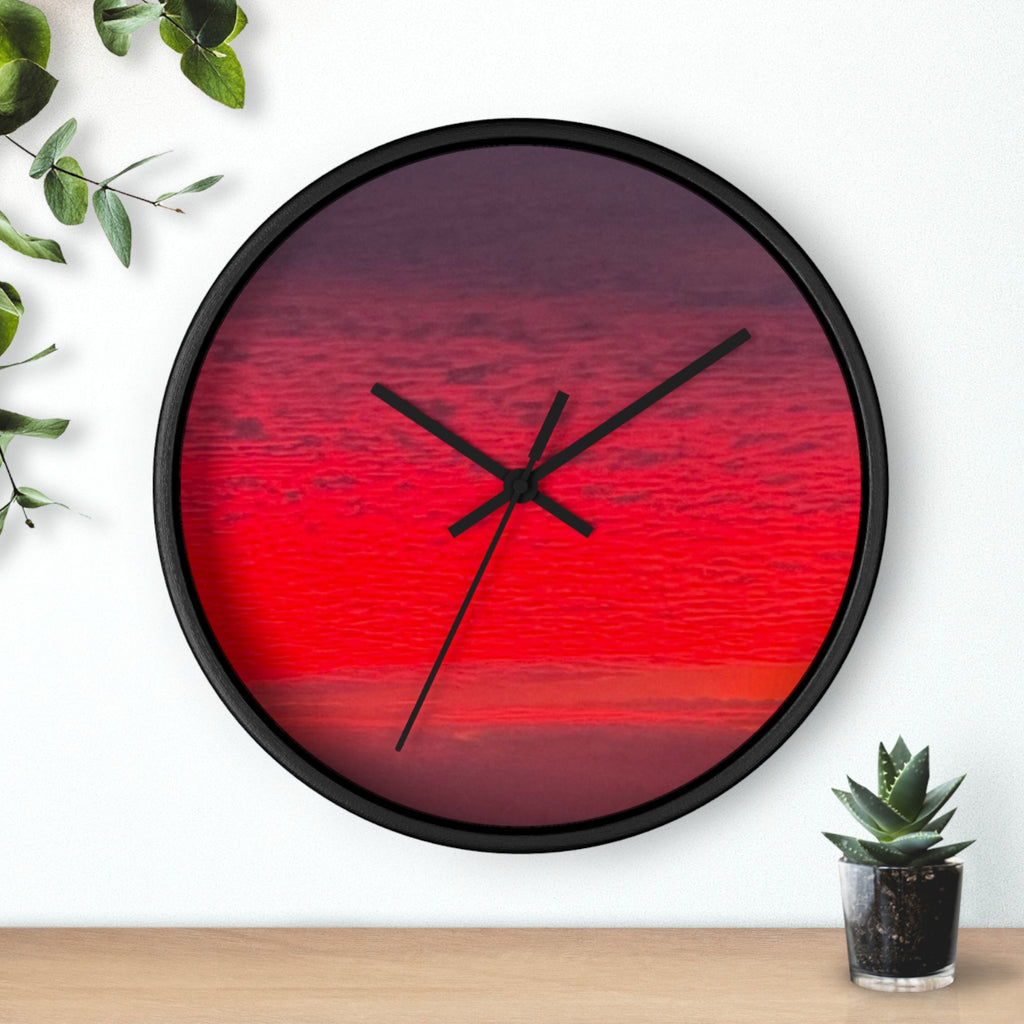 Vibrant Sunset Wall Clock — Modern Gradient Sunset Decor