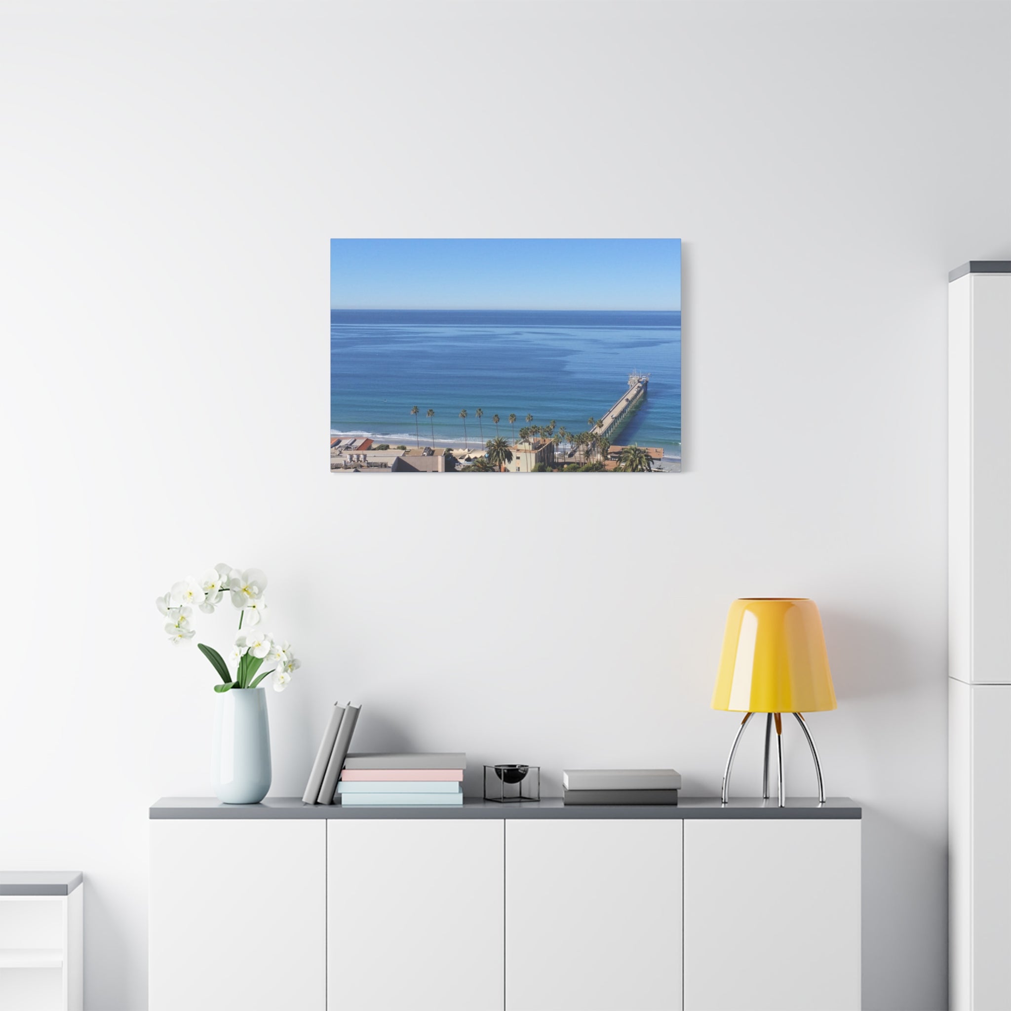 Coastal Pier Canvas Print — Matte Stretched Ocean Wall Art