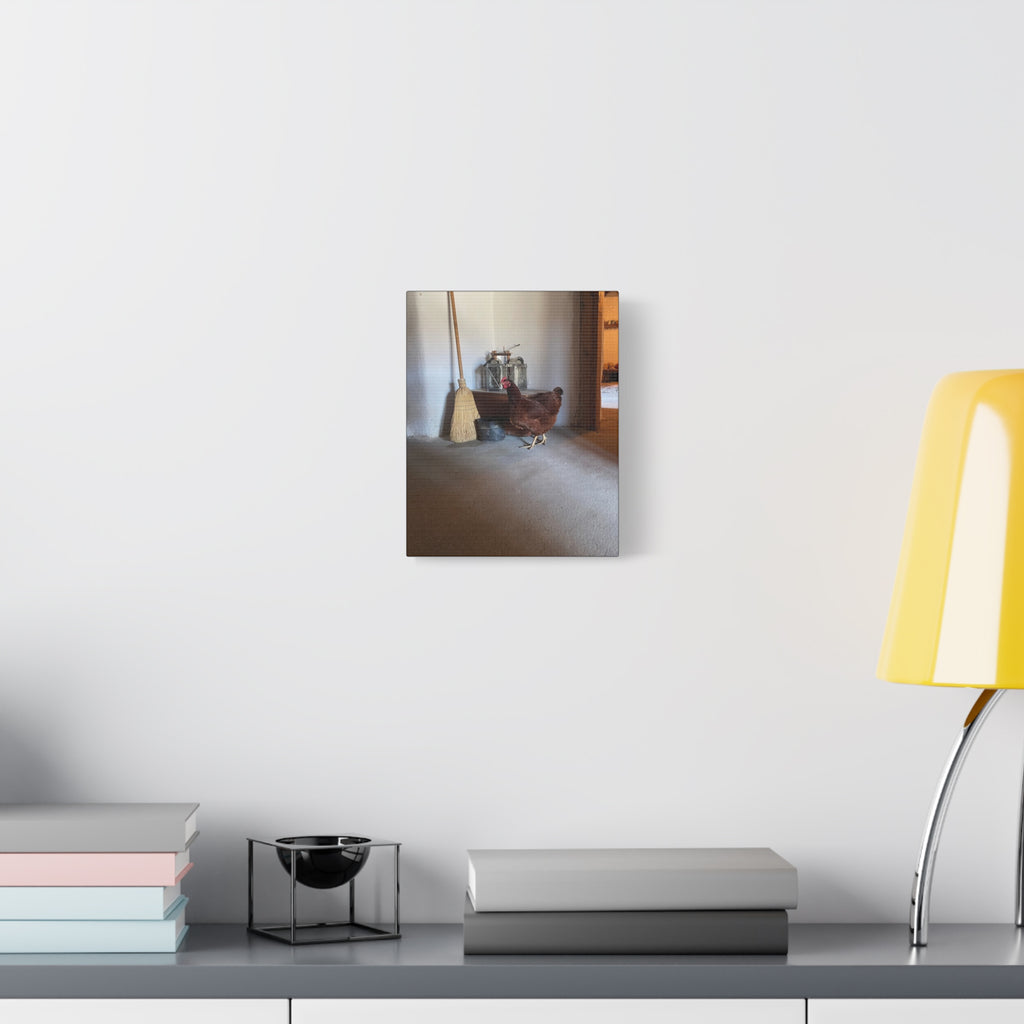 Farmhouse Chicken Canvas Print - Rustic Hen Matte Stretched Wall Art