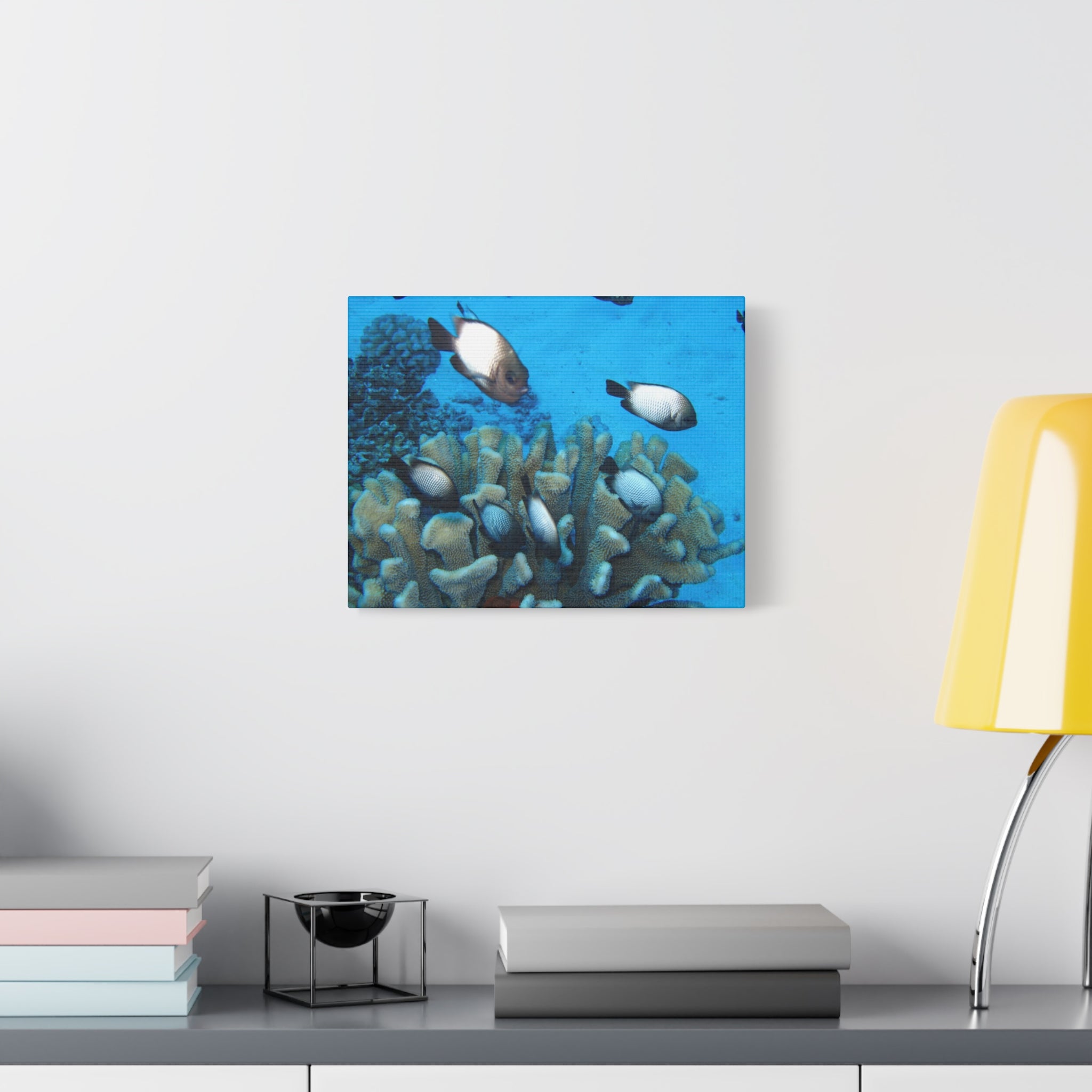 Underwater Coral Reef Canvas Wall Art — Tropical Fish Matte Stretched Canvas