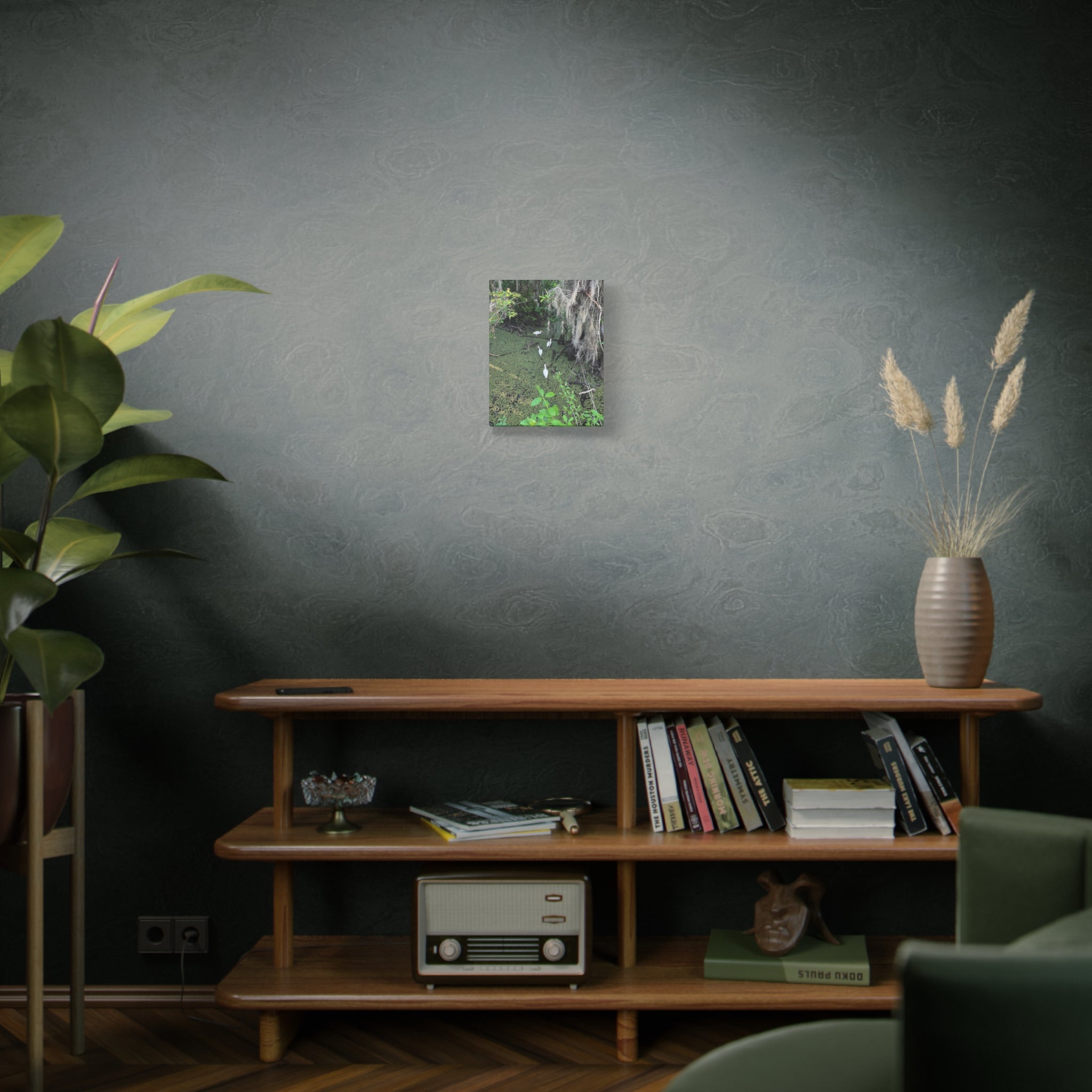 Swamp Egrets Canvas Print — Matte Stretched Nature Wall Art