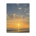 Sunset Over Ocean Matte Canvas Print — Beach Sunrise Wall Art (Stretched 1.25")