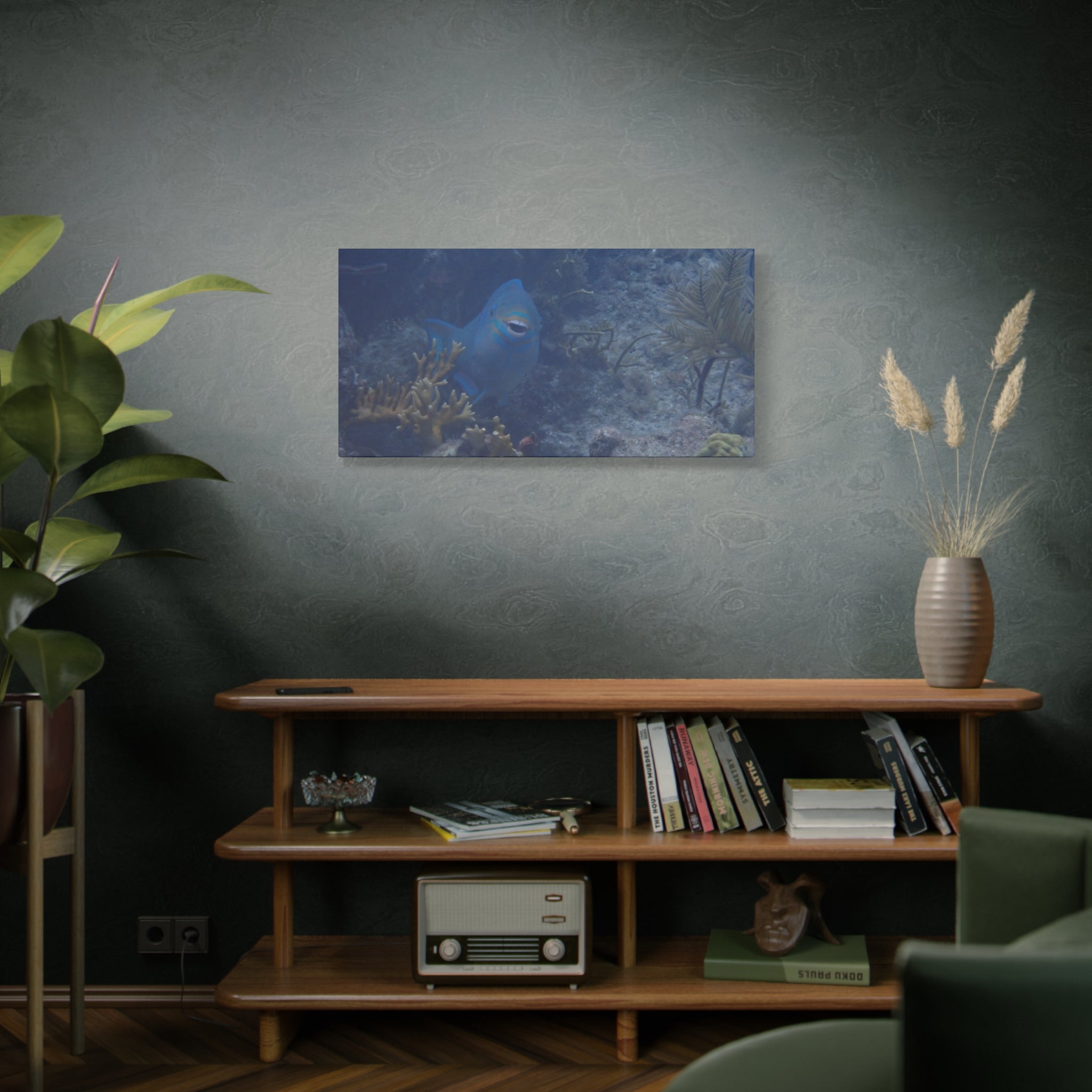Underwater Parrotfish Canvas Print — Tropical Reef Wall Art