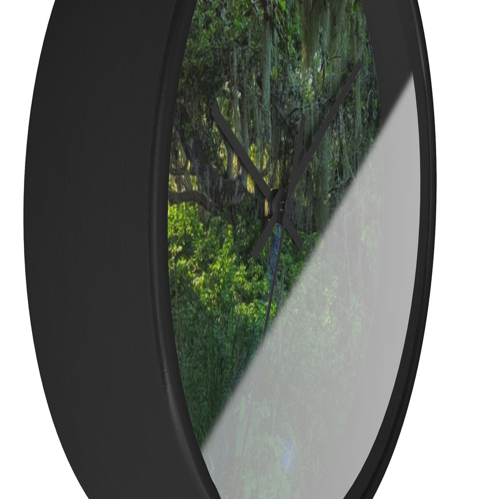 Mossy Forest Wall Clock — Tranquil Green Woodland Timepiece