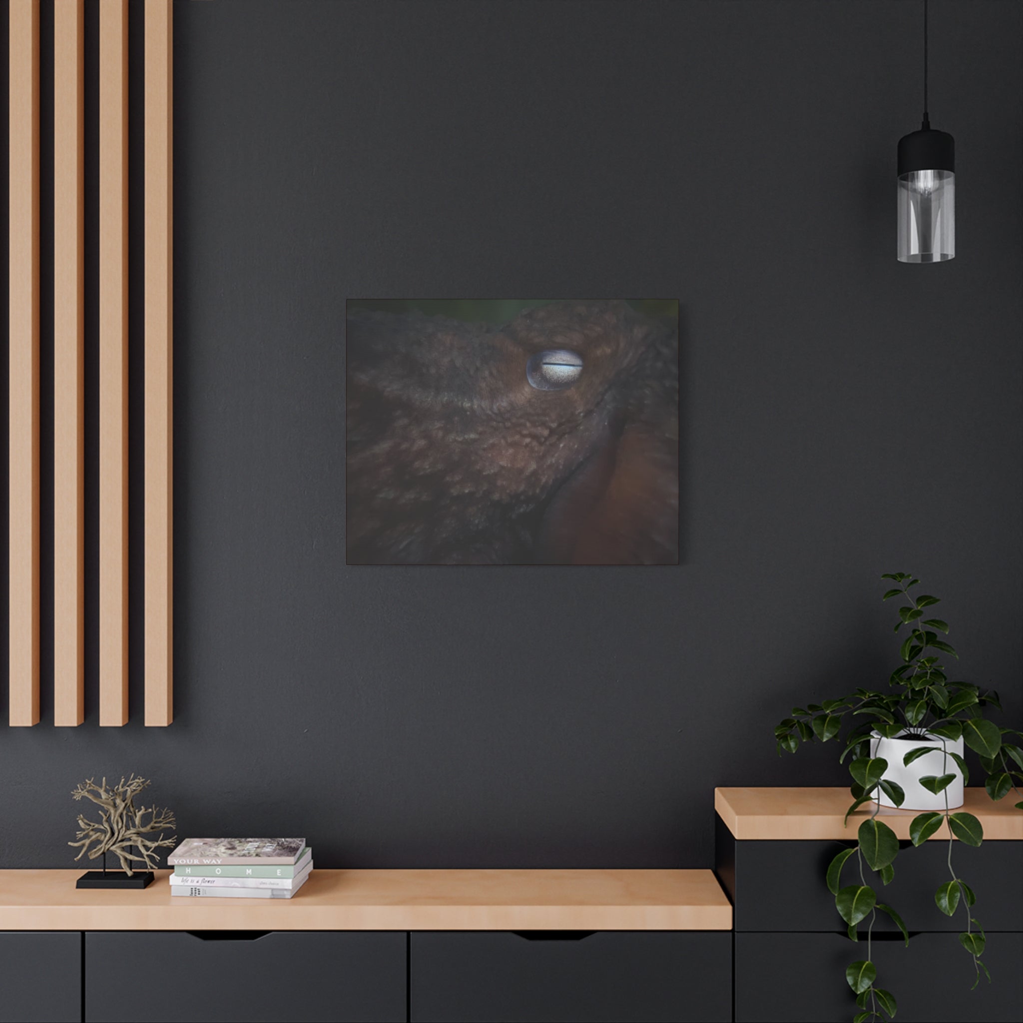 Octopus Eye Matte Canvas Print — Deep Sea Photography Wall Art