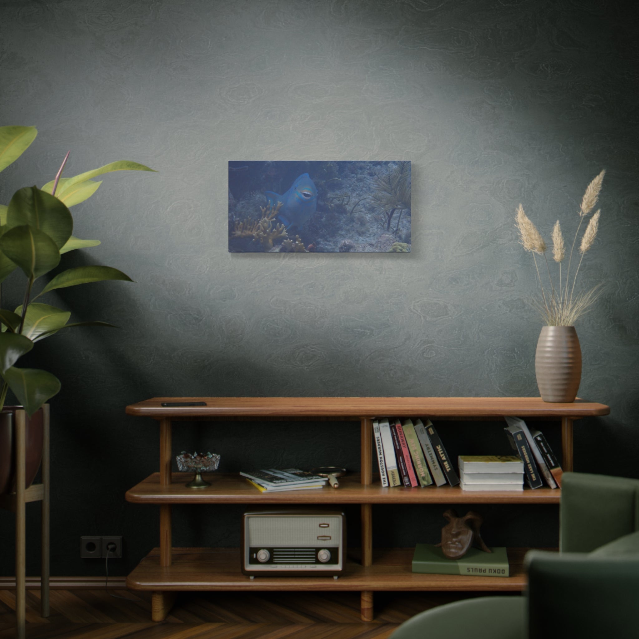 Underwater Parrotfish Canvas Print — Tropical Reef Wall Art