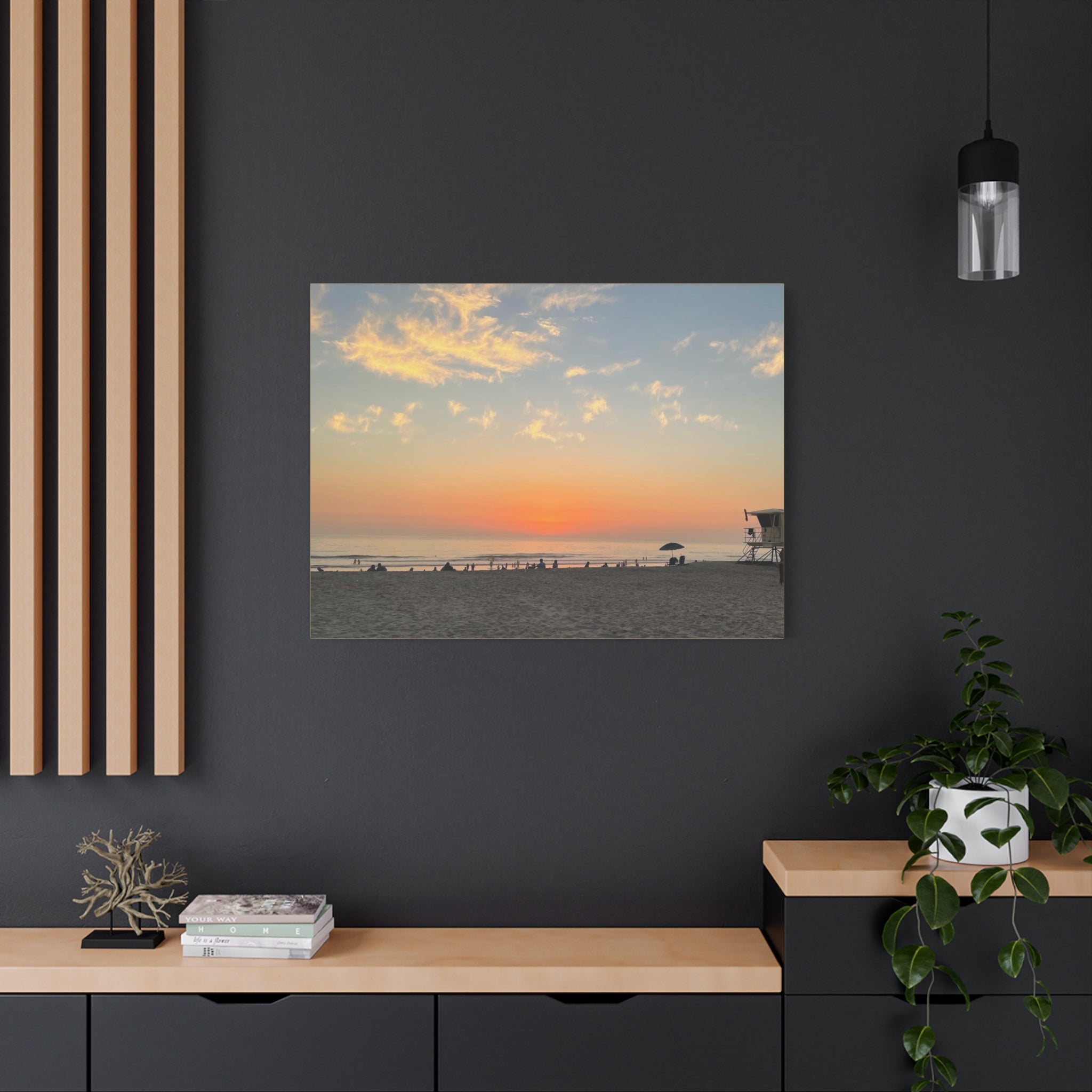 Sunset Beach Canvas Print — Matte Stretched Wall Art