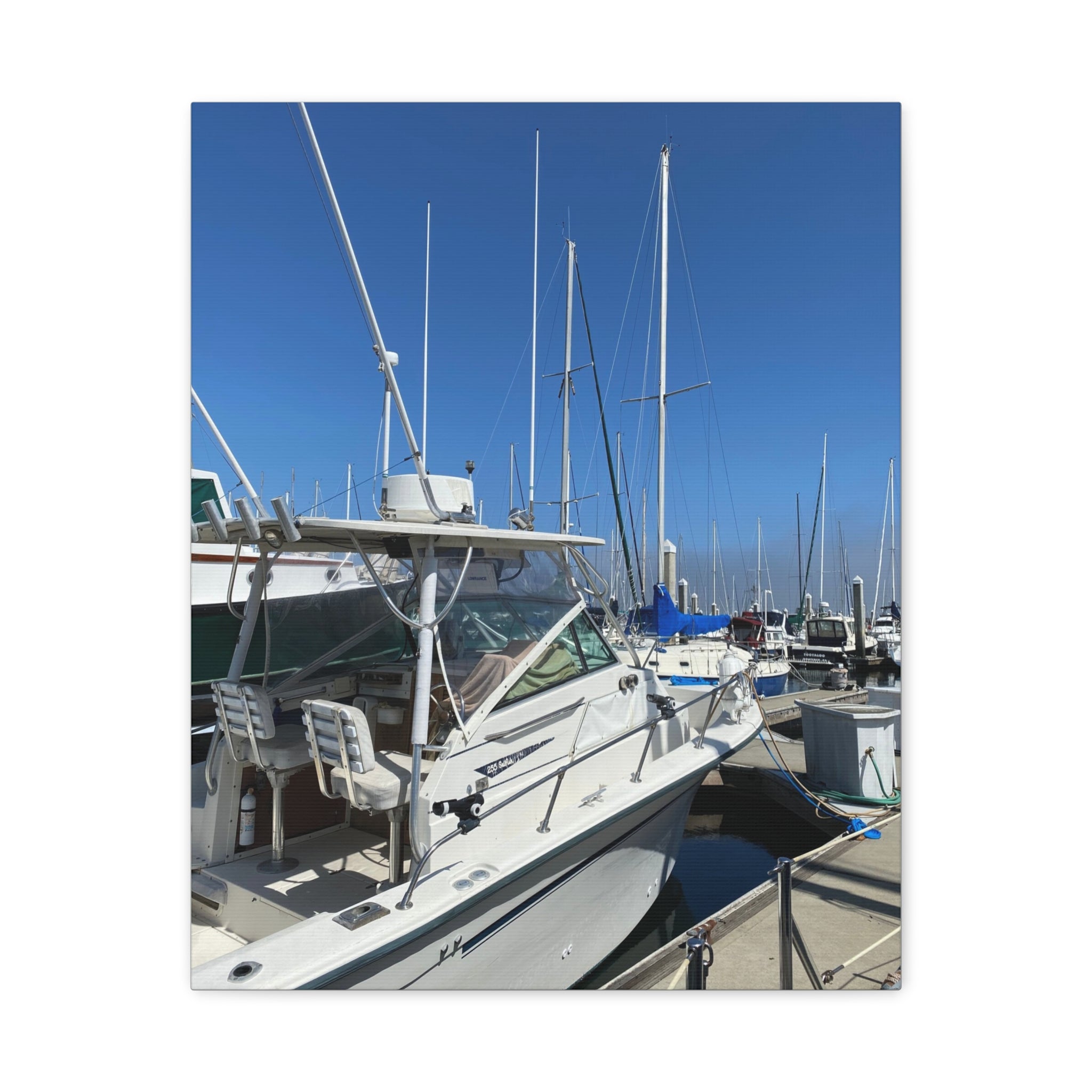 Marina Yacht Canvas Print – Stretched Matte Harbor Wall Art