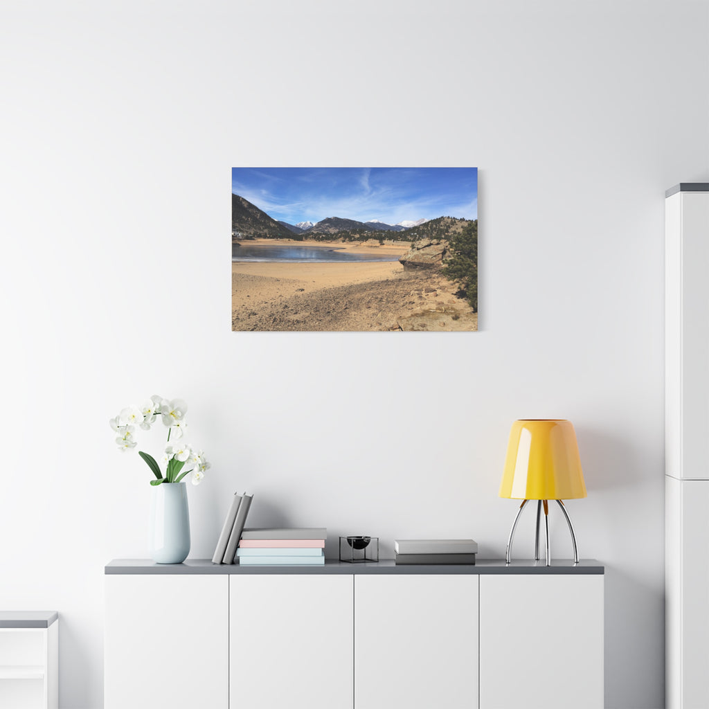 Mountain Lake Landscape Canvas Print — Matte Stretched Wall Art