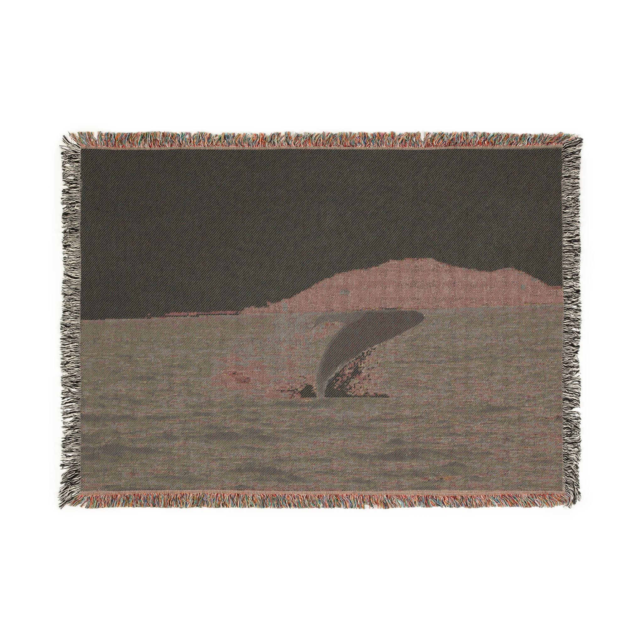 Whale Breach Woven Blanket — Ocean Coastal Throw for Marine Lovers