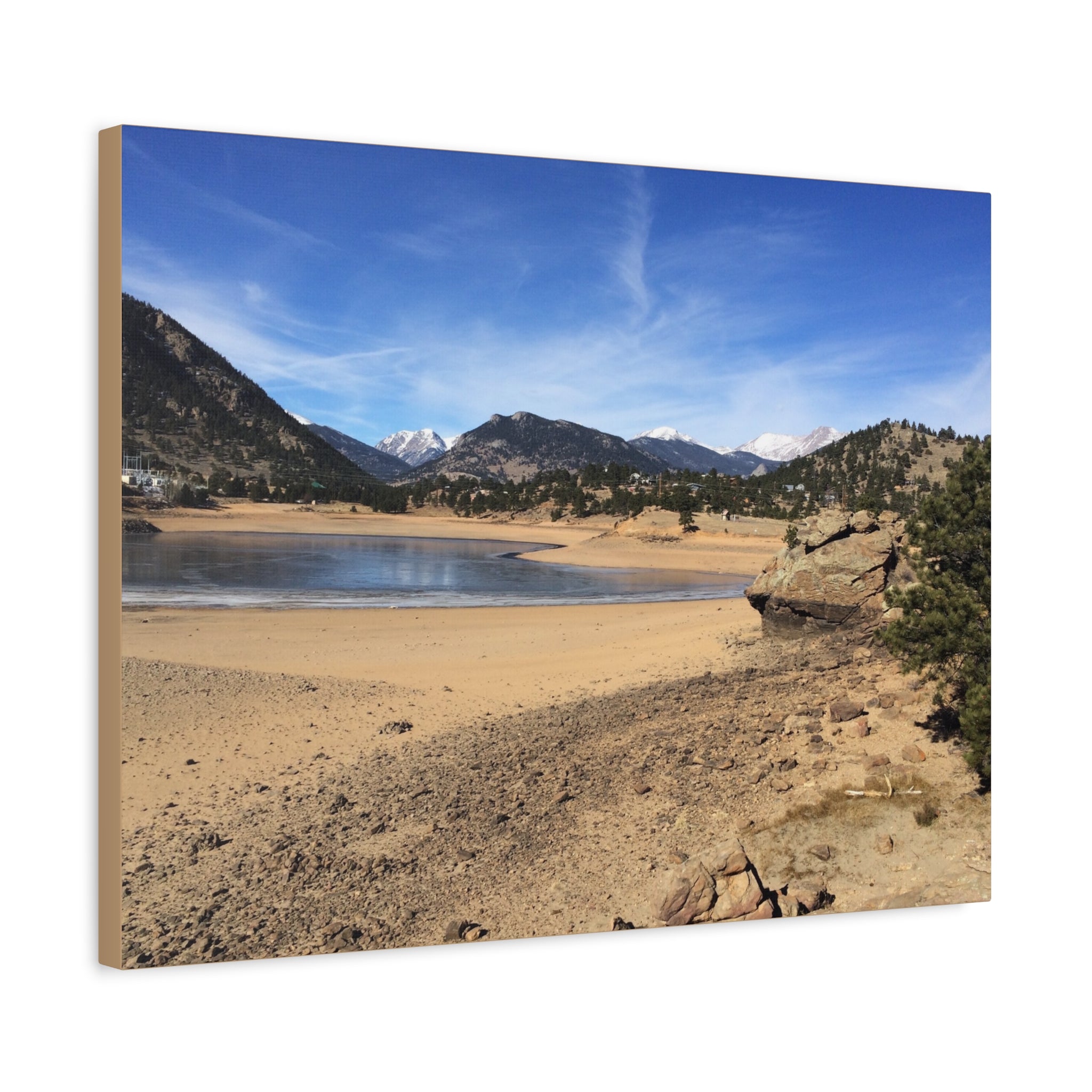 Mountain Lake Landscape Canvas Print — Matte Stretched Wall Art