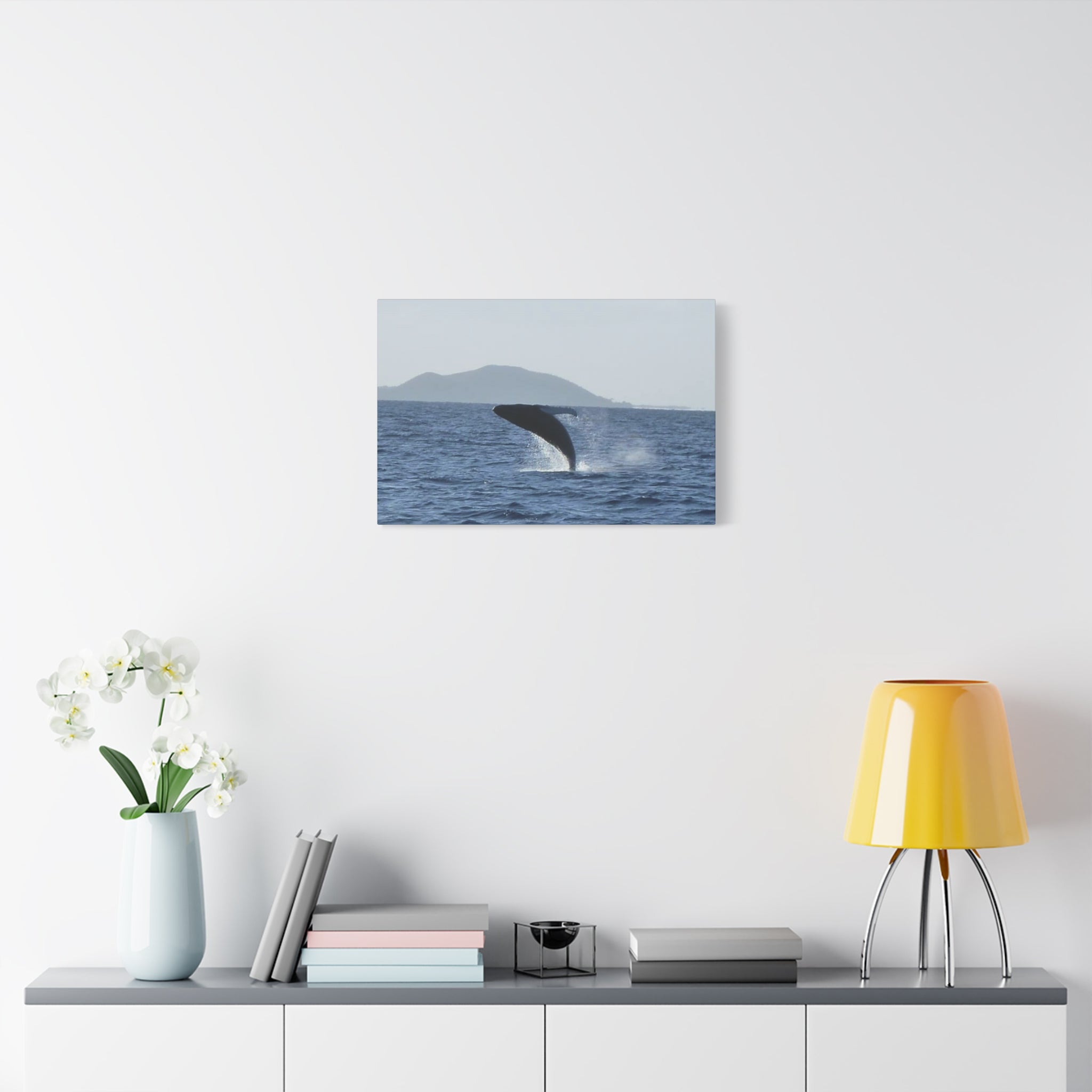 Humpback Whale Breach Matte Canvas Wall Art