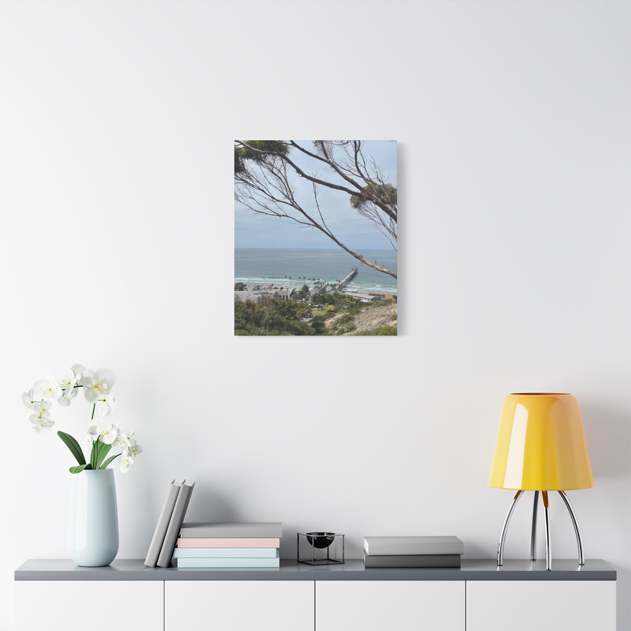 Coastal Pier Matte Canvas Print — Ocean View Wall Art