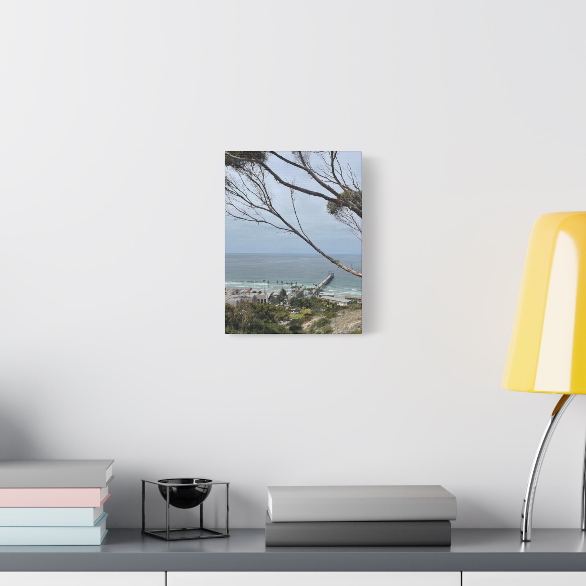 Coastal Pier Matte Canvas Print — Ocean View Wall Art