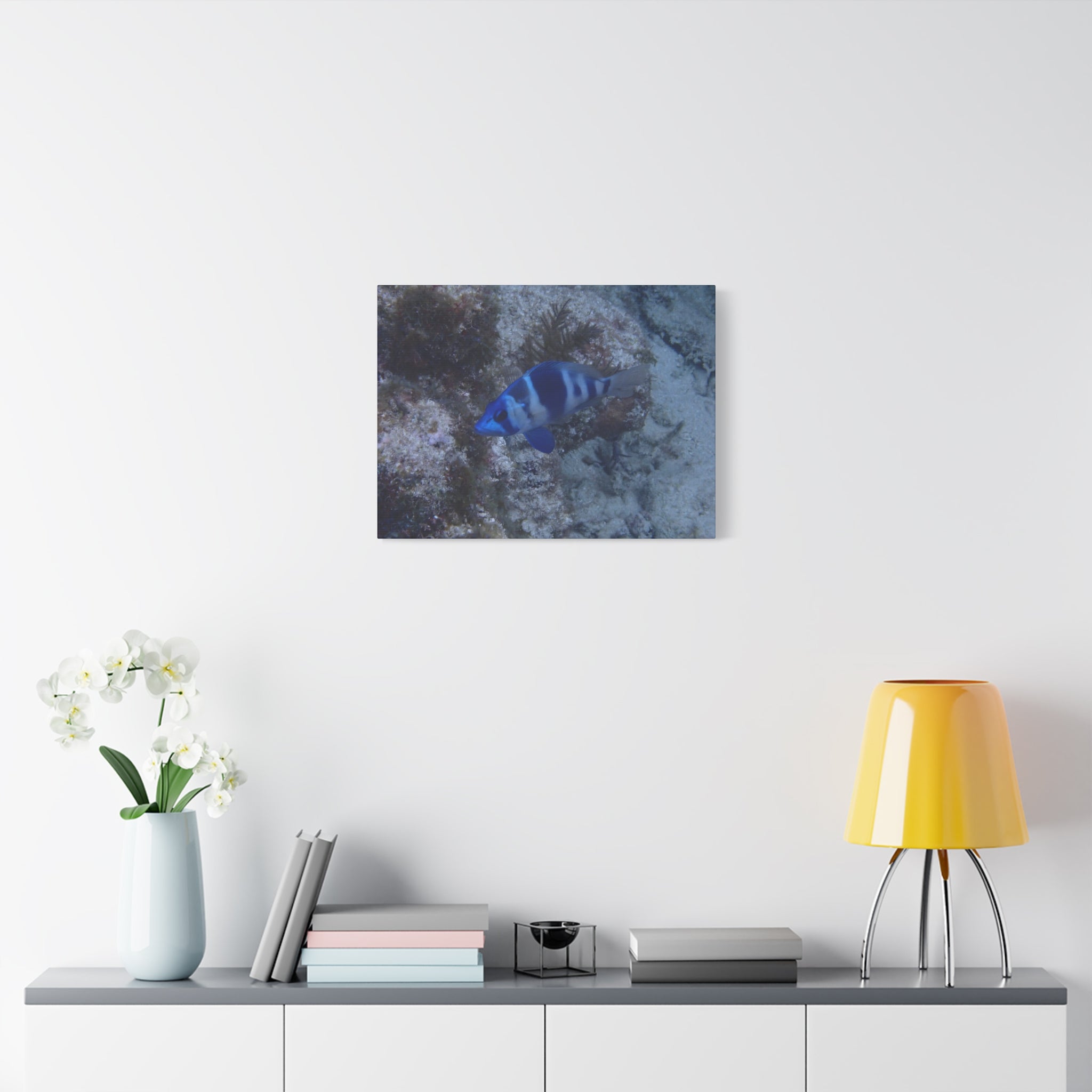 Indigo Hamlet Canvas Print — Underwater Matte Stretched Wall Art