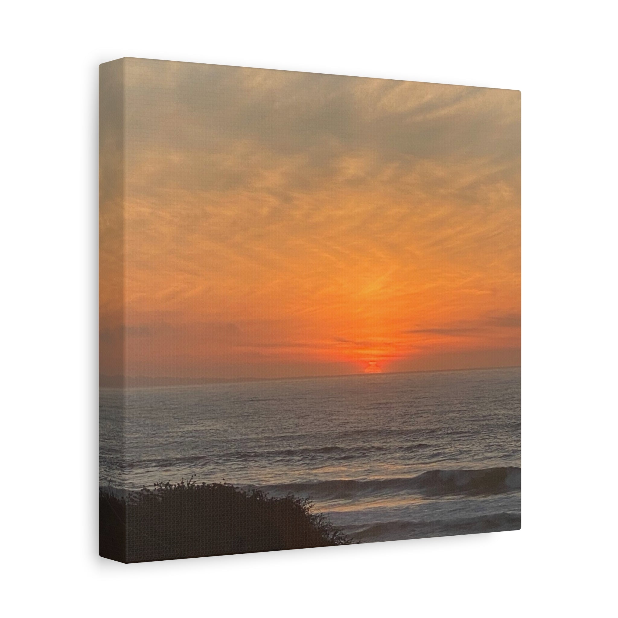 Sunset Ocean Canvas Wall Art — Matte Stretched 1.25"