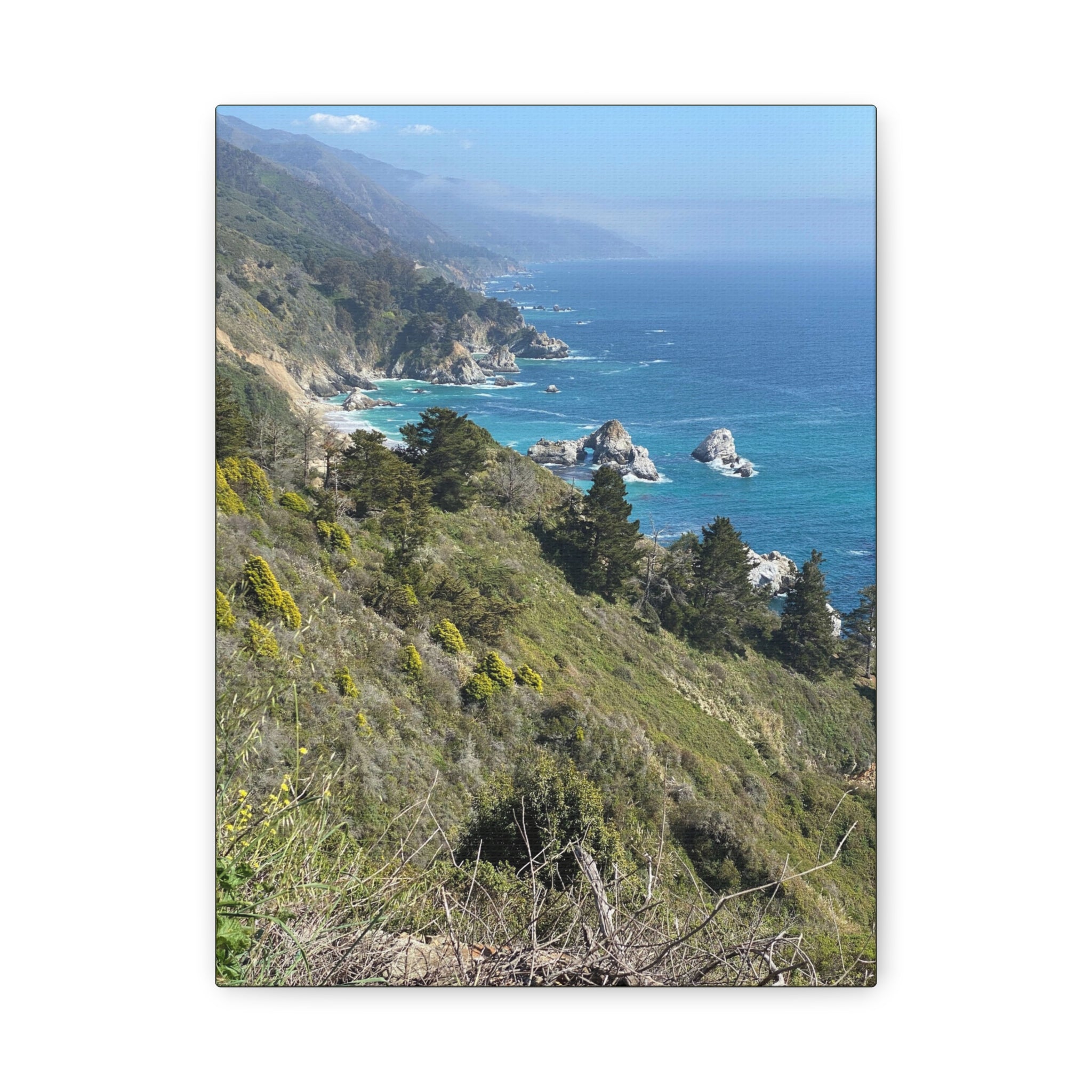 Coastal Cliffs Canvas Print — Big Sur Seascape Matte Stretched Wall Art