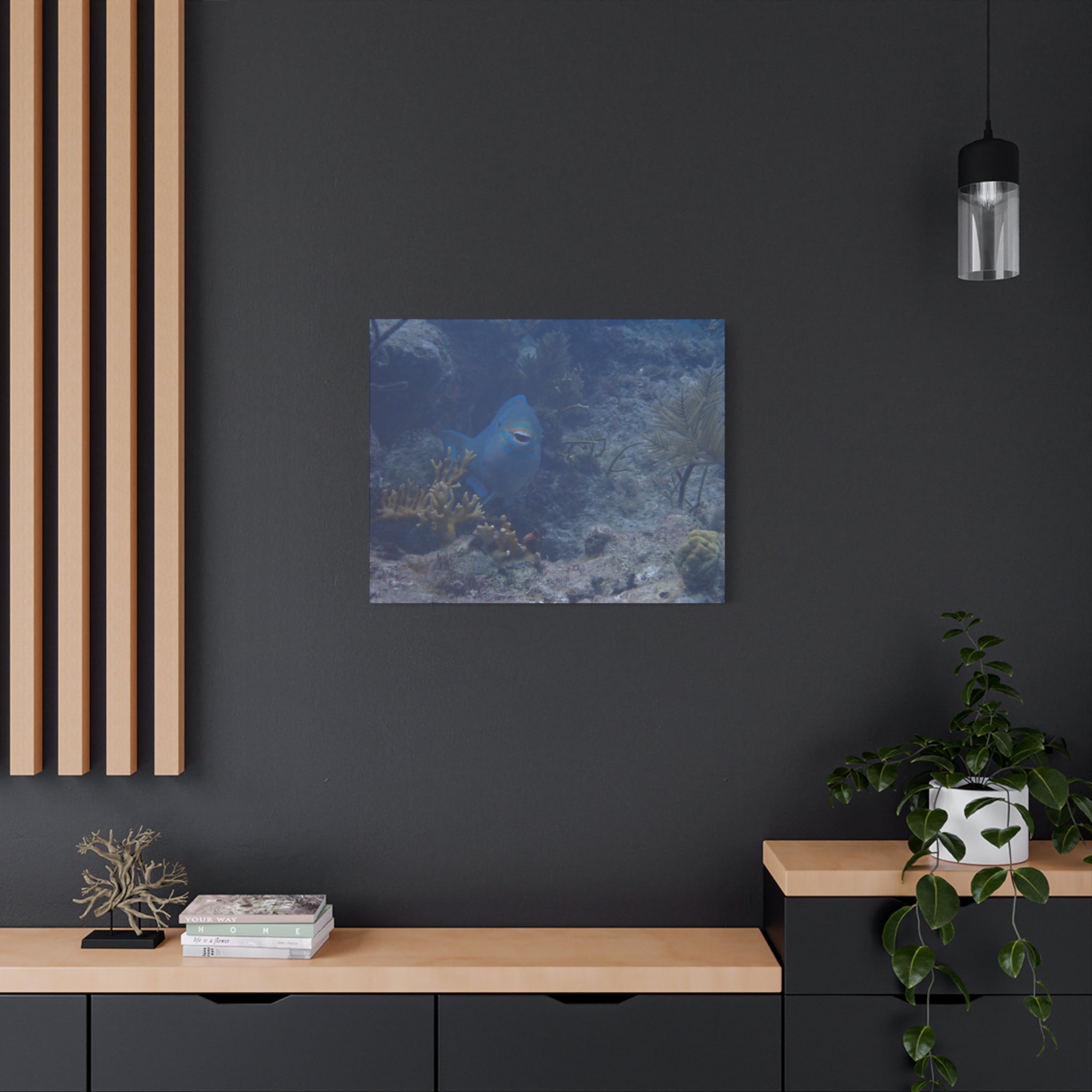 Underwater Parrotfish Canvas Print — Tropical Reef Wall Art