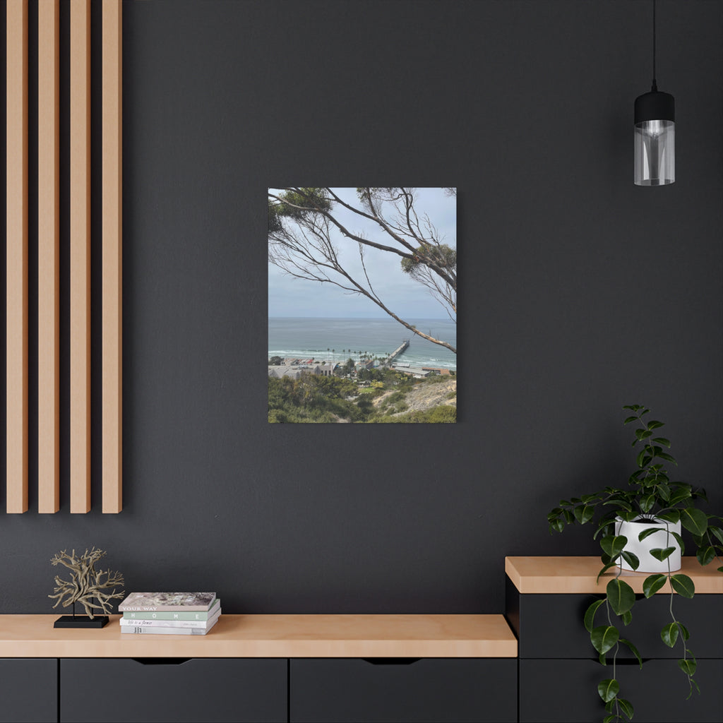 Coastal Pier Matte Canvas Print — Ocean View Wall Art