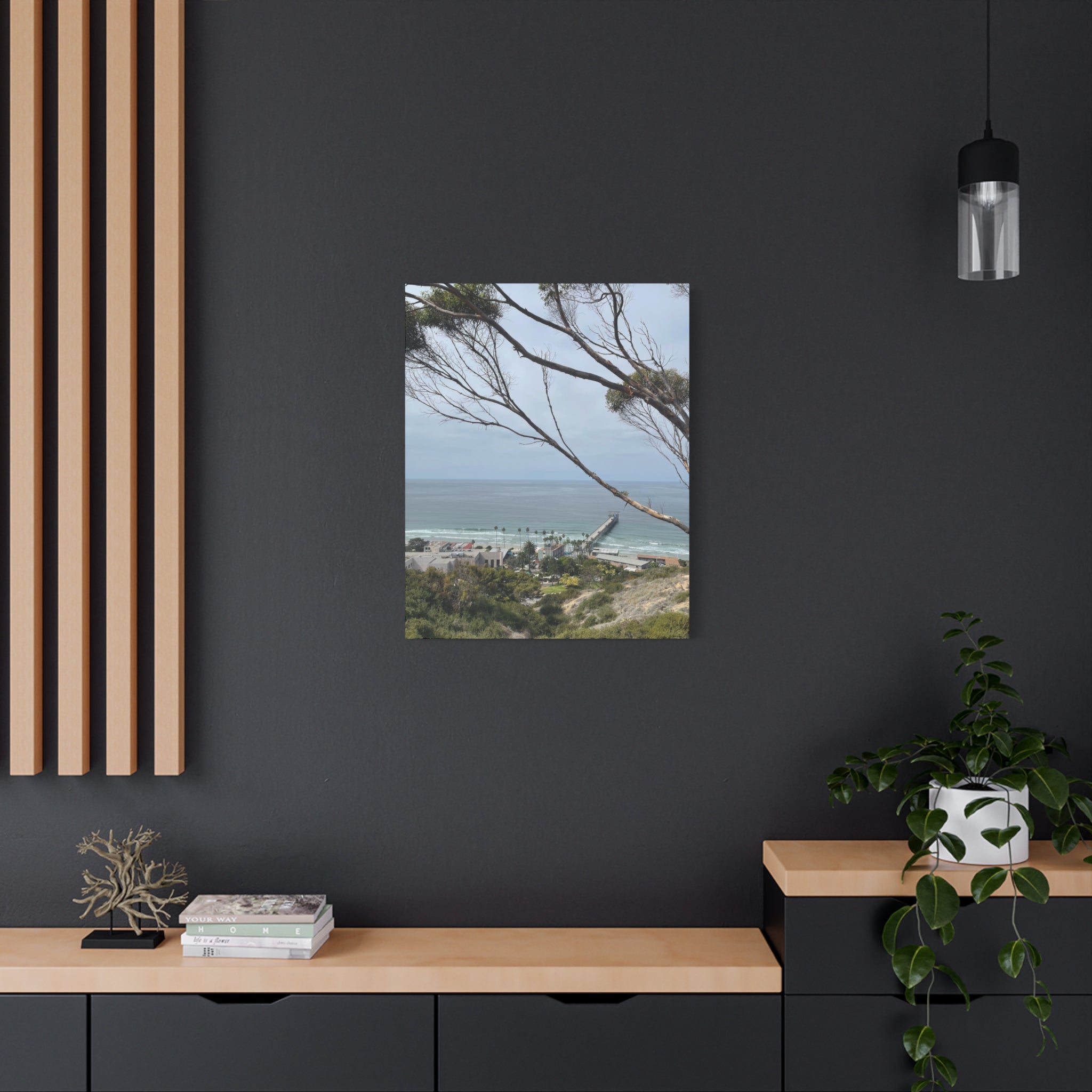 Coastal Pier Matte Canvas Print — Ocean View Wall Art