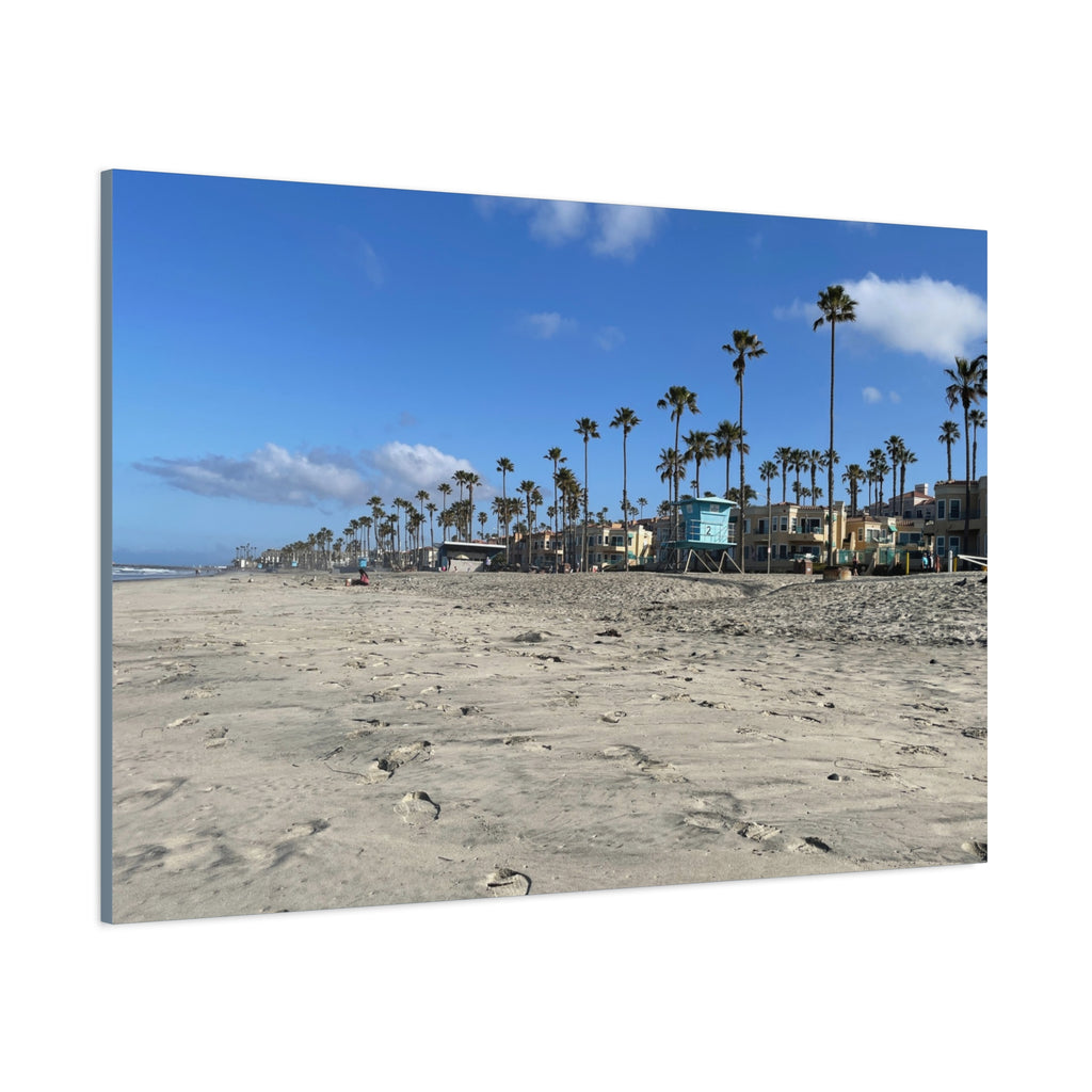 Coastal Palm Beach Canvas Print — Stretched Matte Wall Art