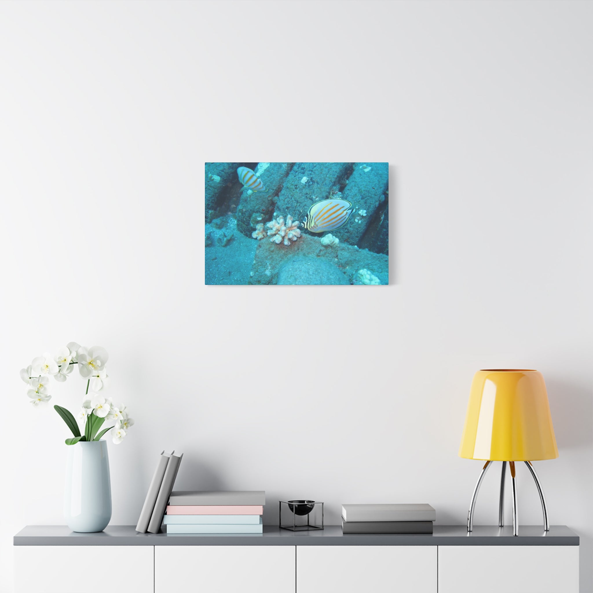Tropical Butterflyfish Canvas Print — Underwater Coral Reef Wall Art