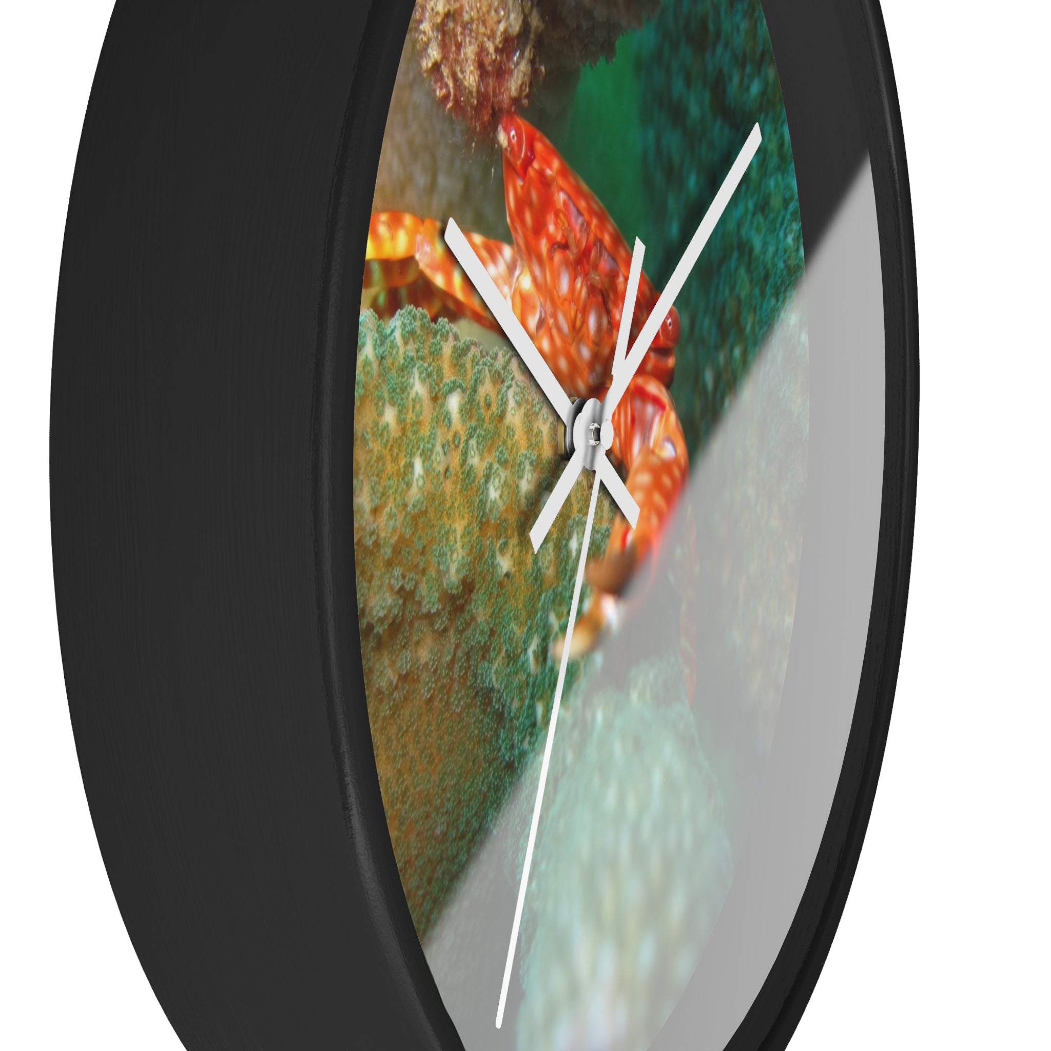 Coral Reef Crab Wall Clock — Vibrant Underwater Ocean Decor