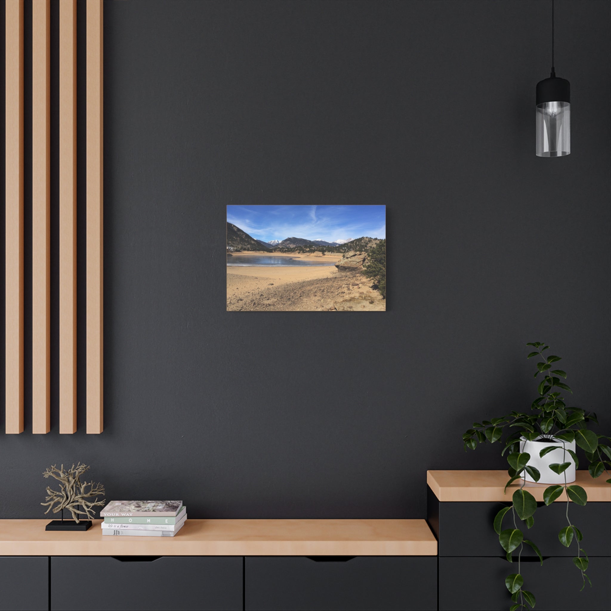 Mountain Lake Landscape Canvas Print — Matte Stretched Wall Art