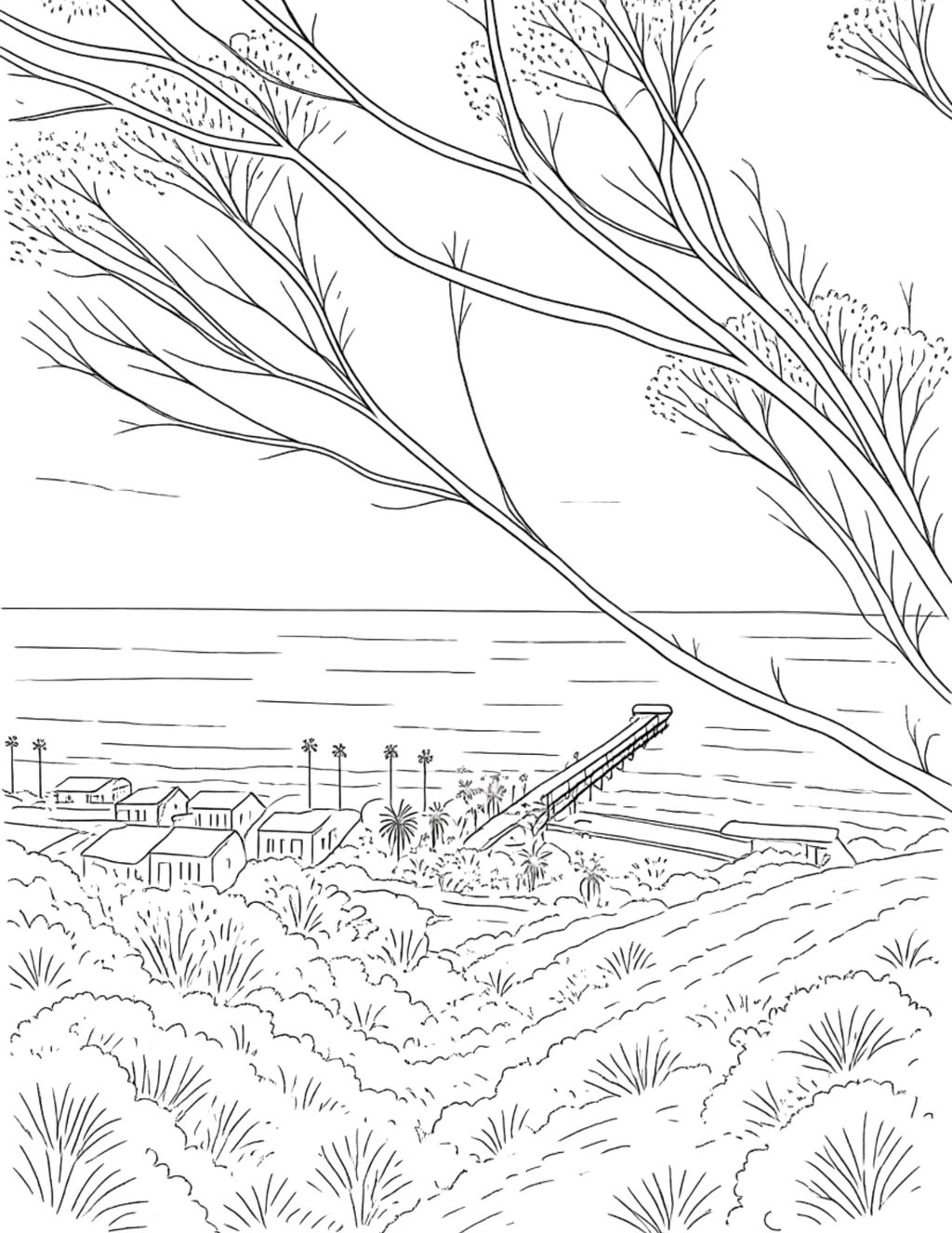 Nature Scene Coloring Pages