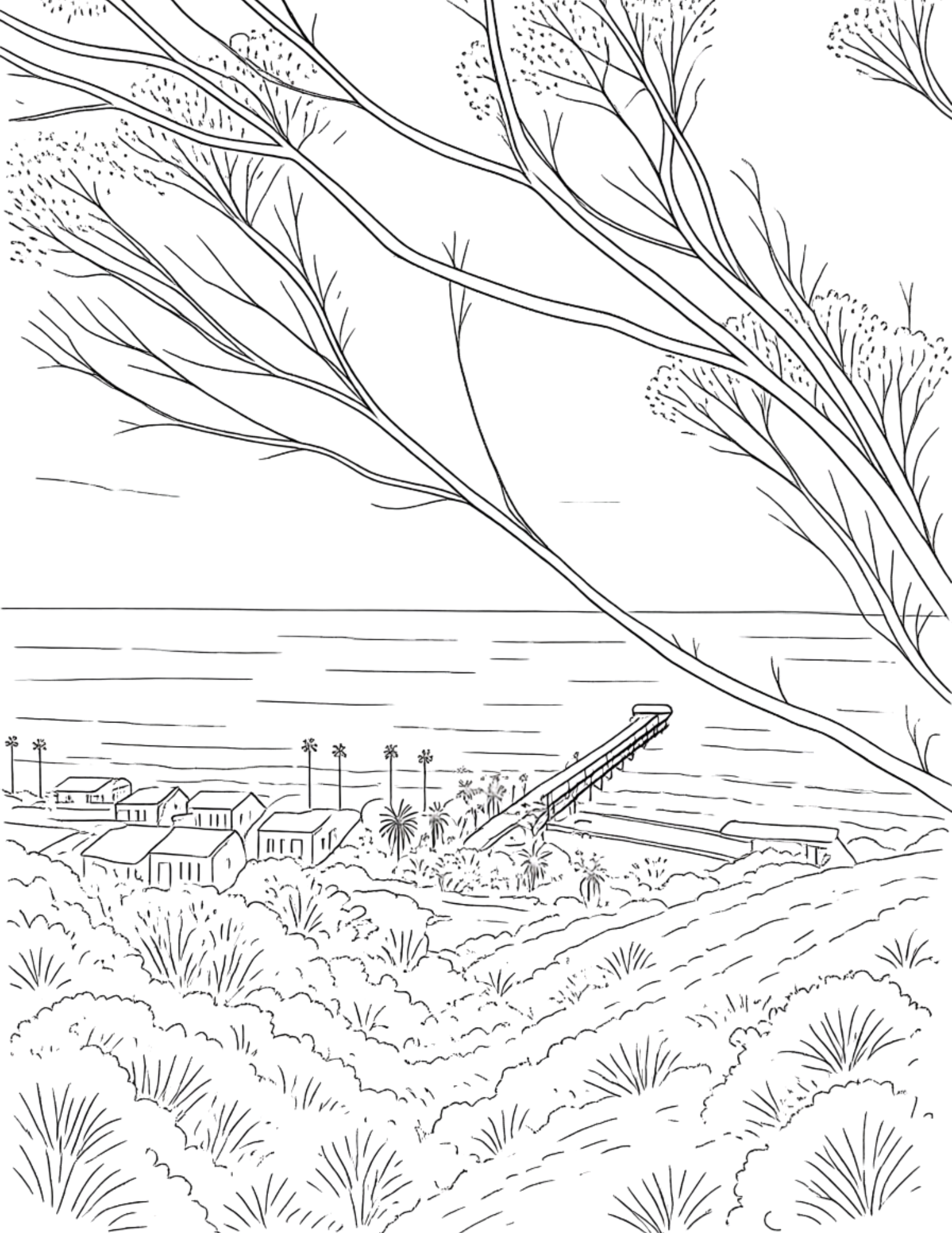 Nature Scene Coloring Pages