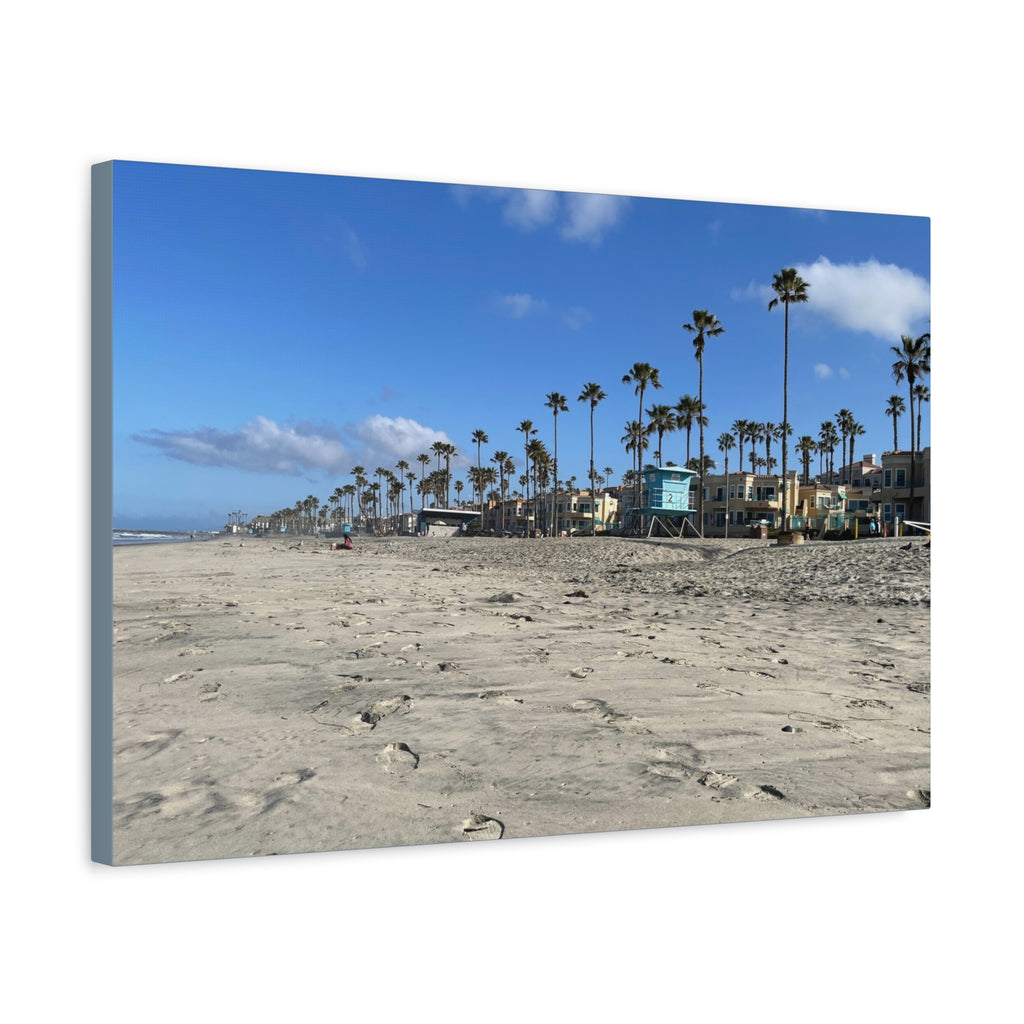 Coastal Palm Beach Canvas Print — Stretched Matte Wall Art