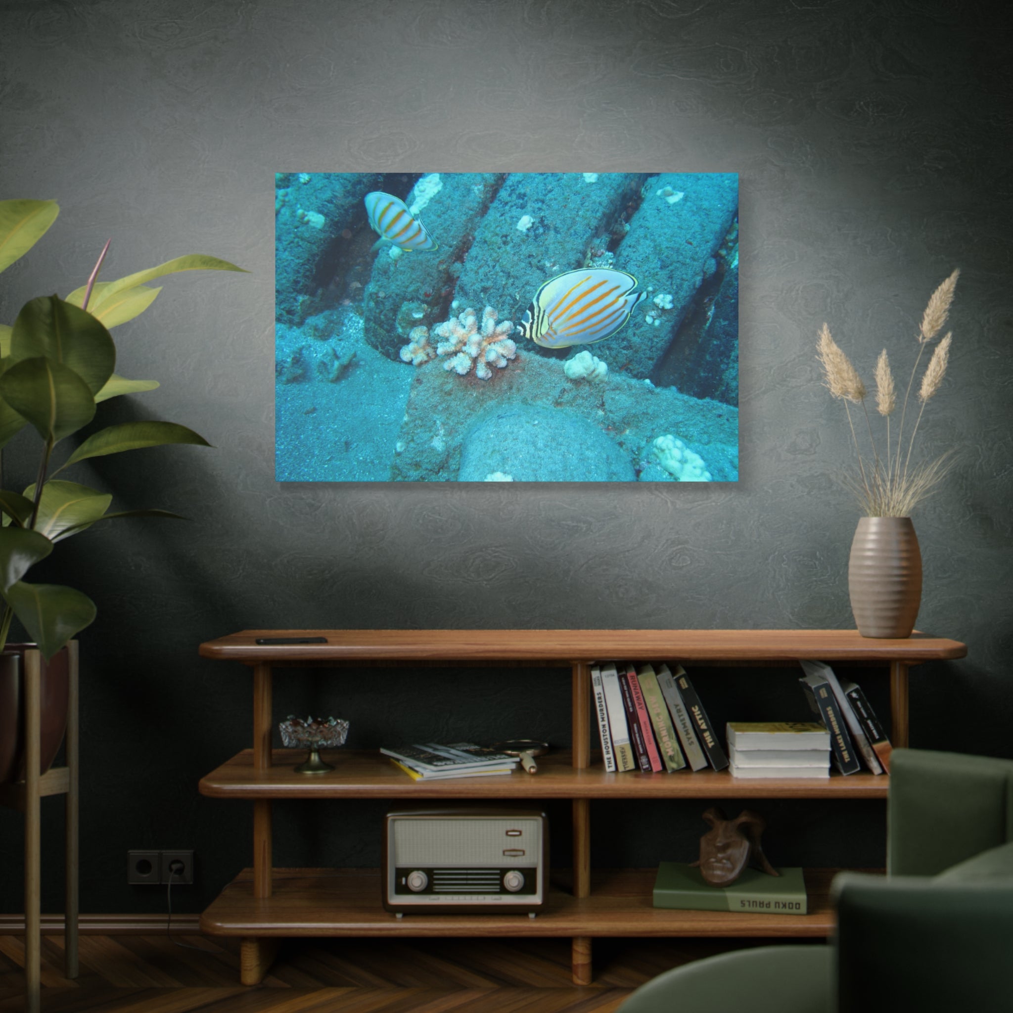 Tropical Butterflyfish Canvas Print — Underwater Coral Reef Wall Art