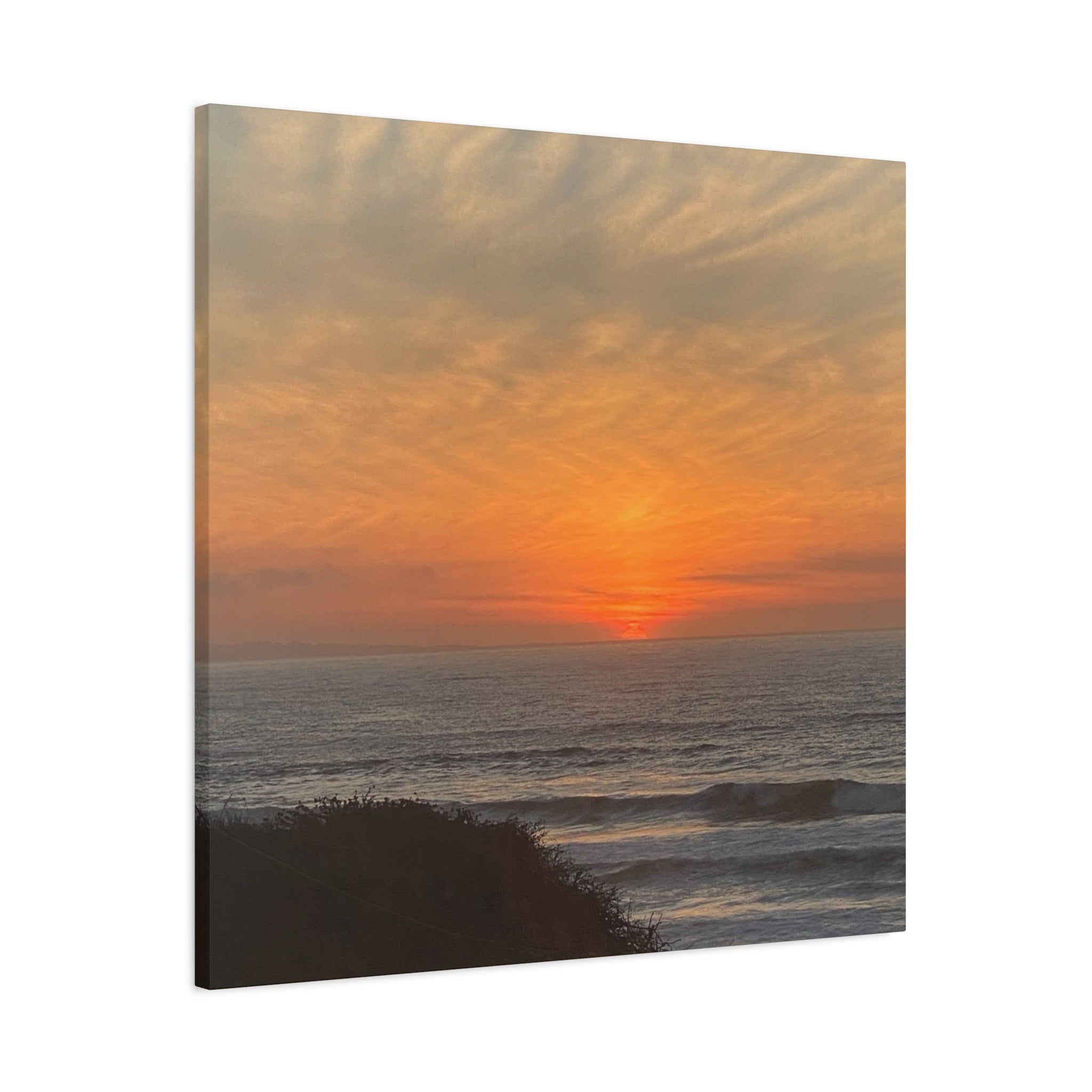 Sunset Ocean Canvas Wall Art — Matte Stretched 1.25"