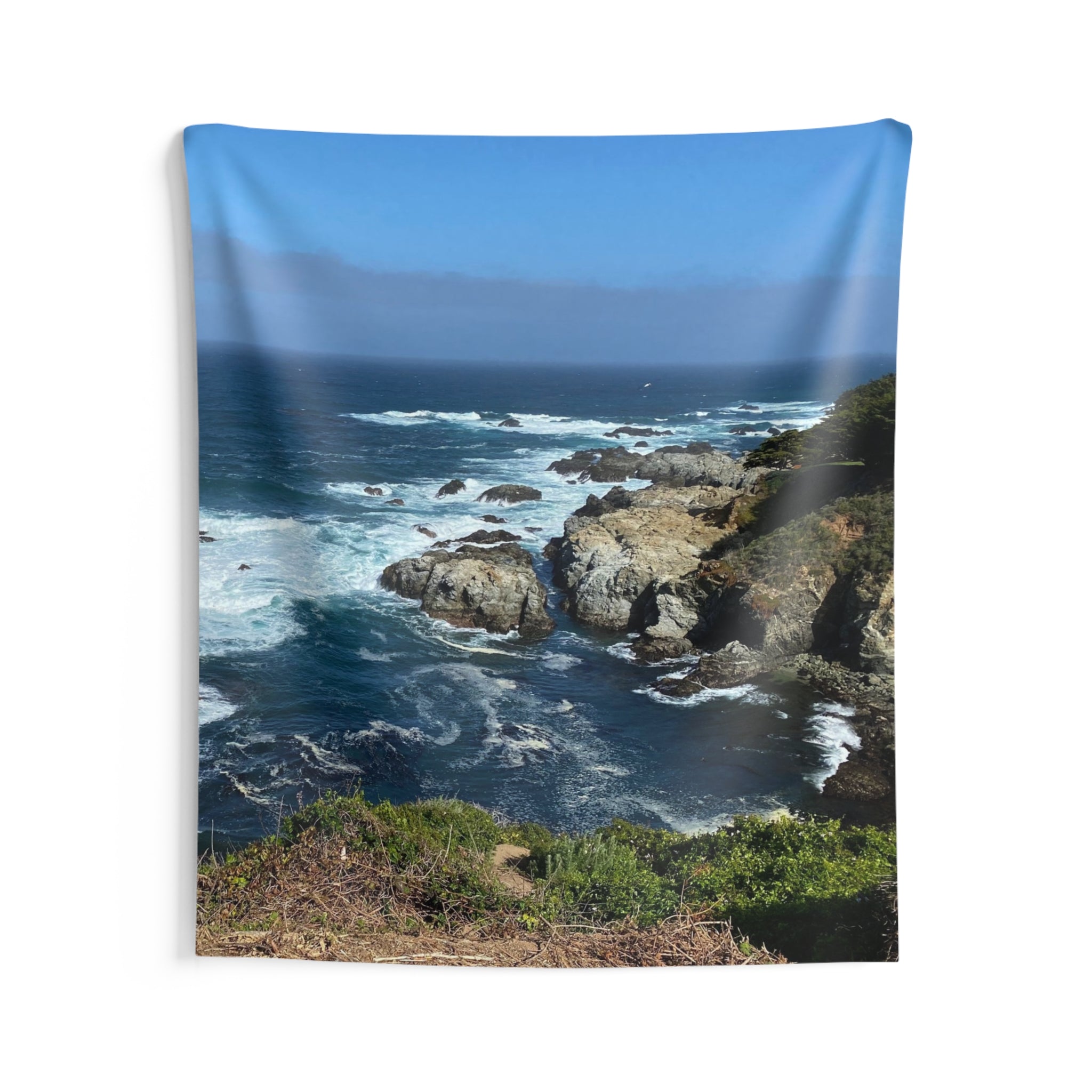 Coastal Cliff Tapestry — Ocean View Wall Hanging