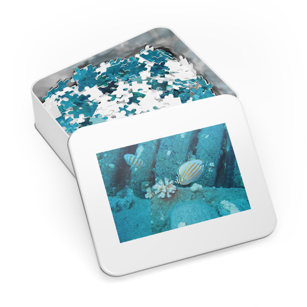 Underwater Butterflyfish Jigsaw Puzzle with Tin – Ocean Coral Reef